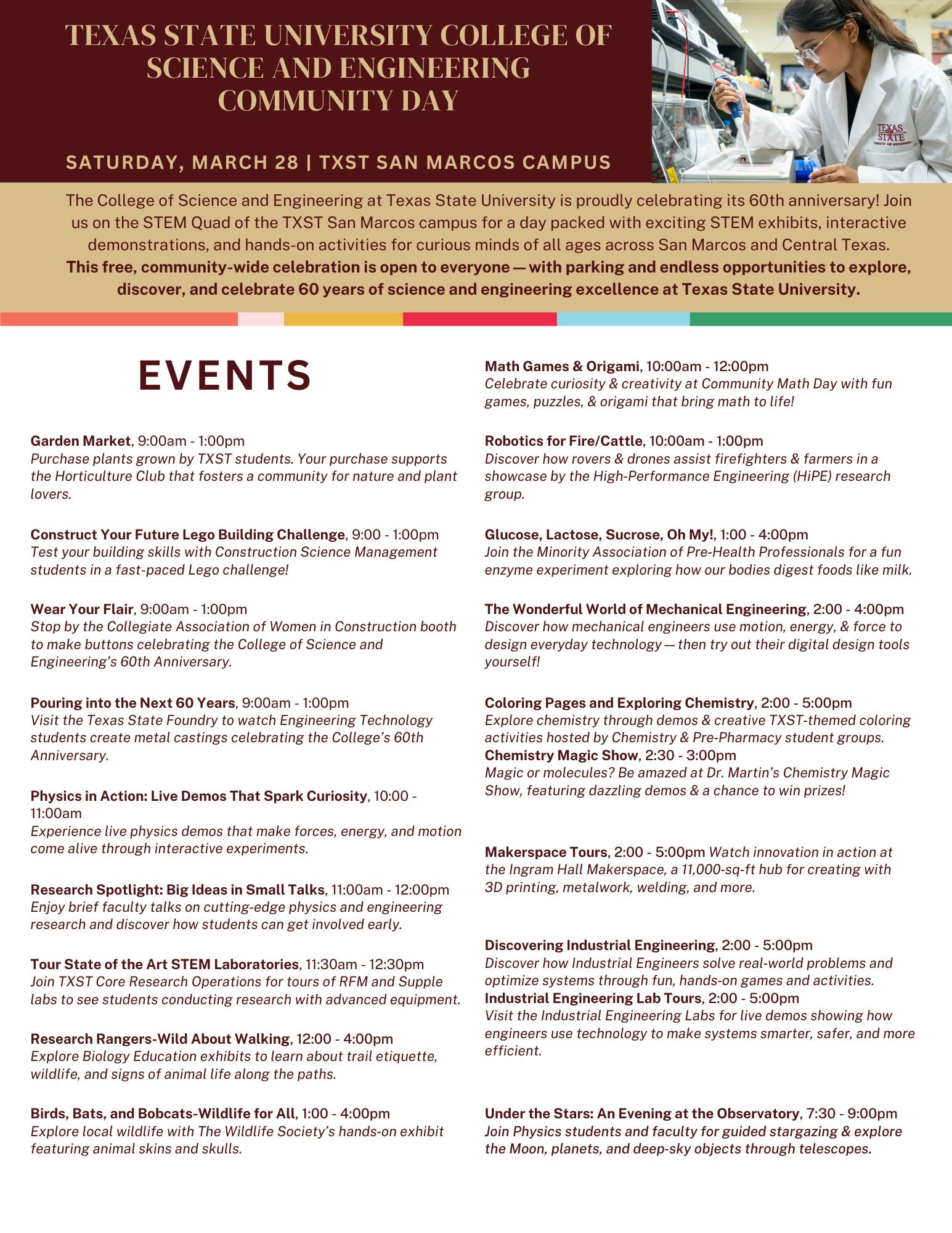 COSE 60th Anniversary Flyer Page 1