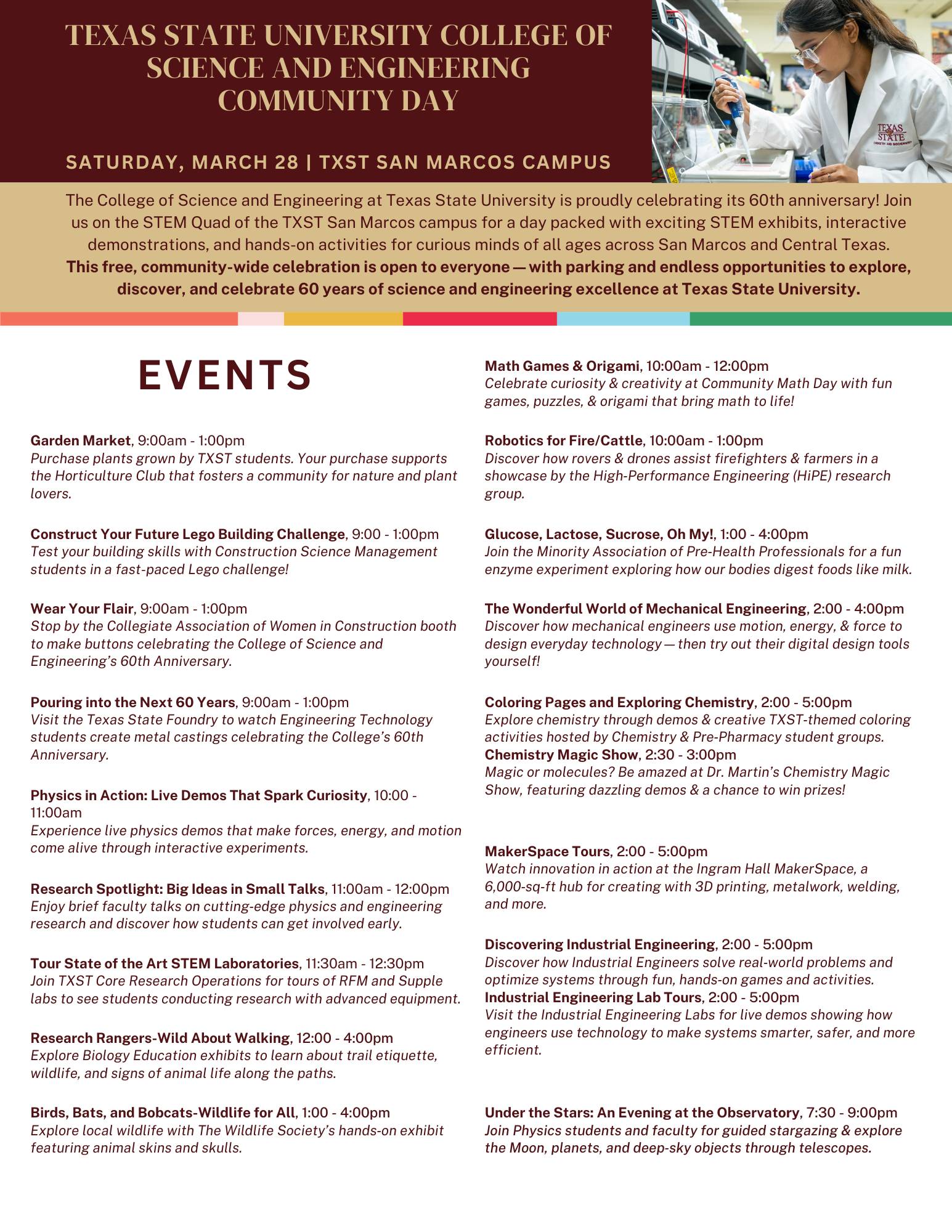 COSE 60th Anniversary Flyer Page 1