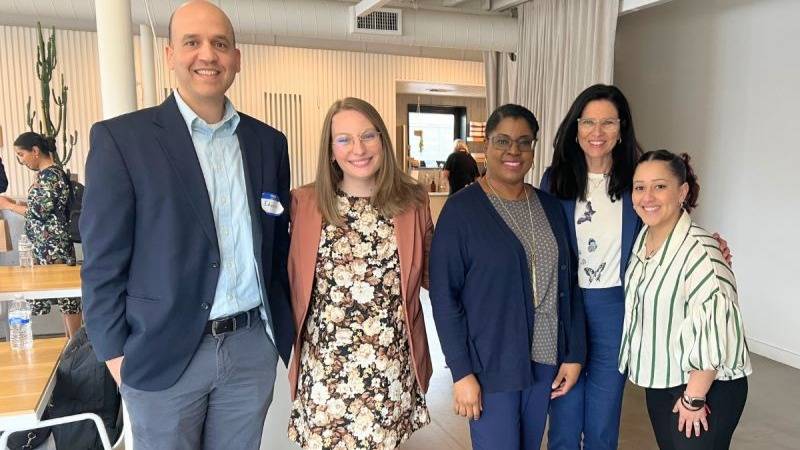 THRC team members Marsha Burney and Lauren Lee, along with Faculty Fellow-in-Residence Eduardo Pérez,
