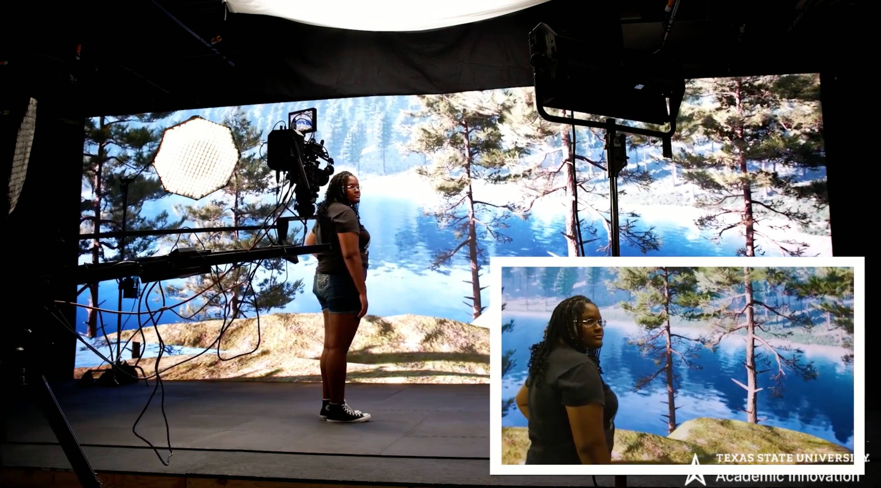 A video advertising the virtual production studio