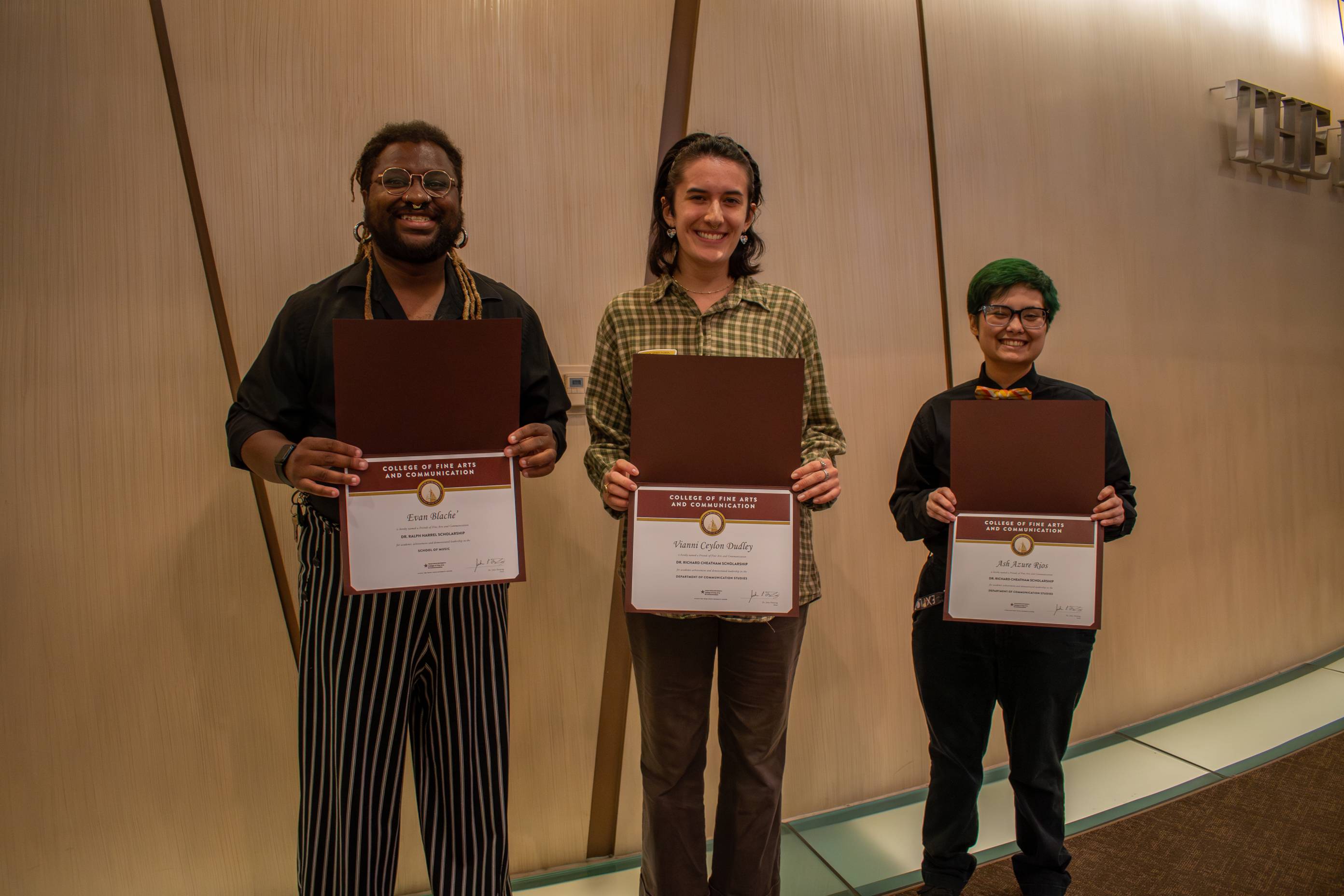 Students with awards from donor appreciation night
