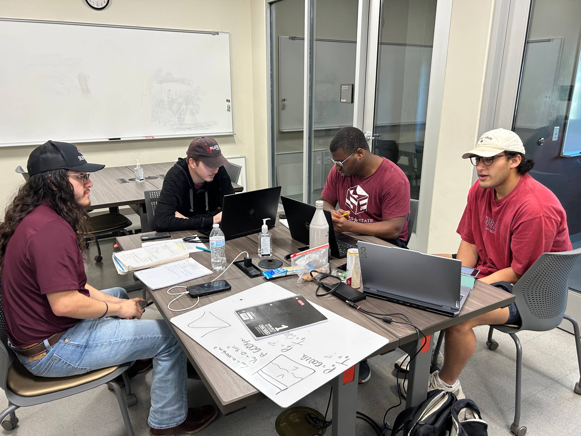 A group of students studying together