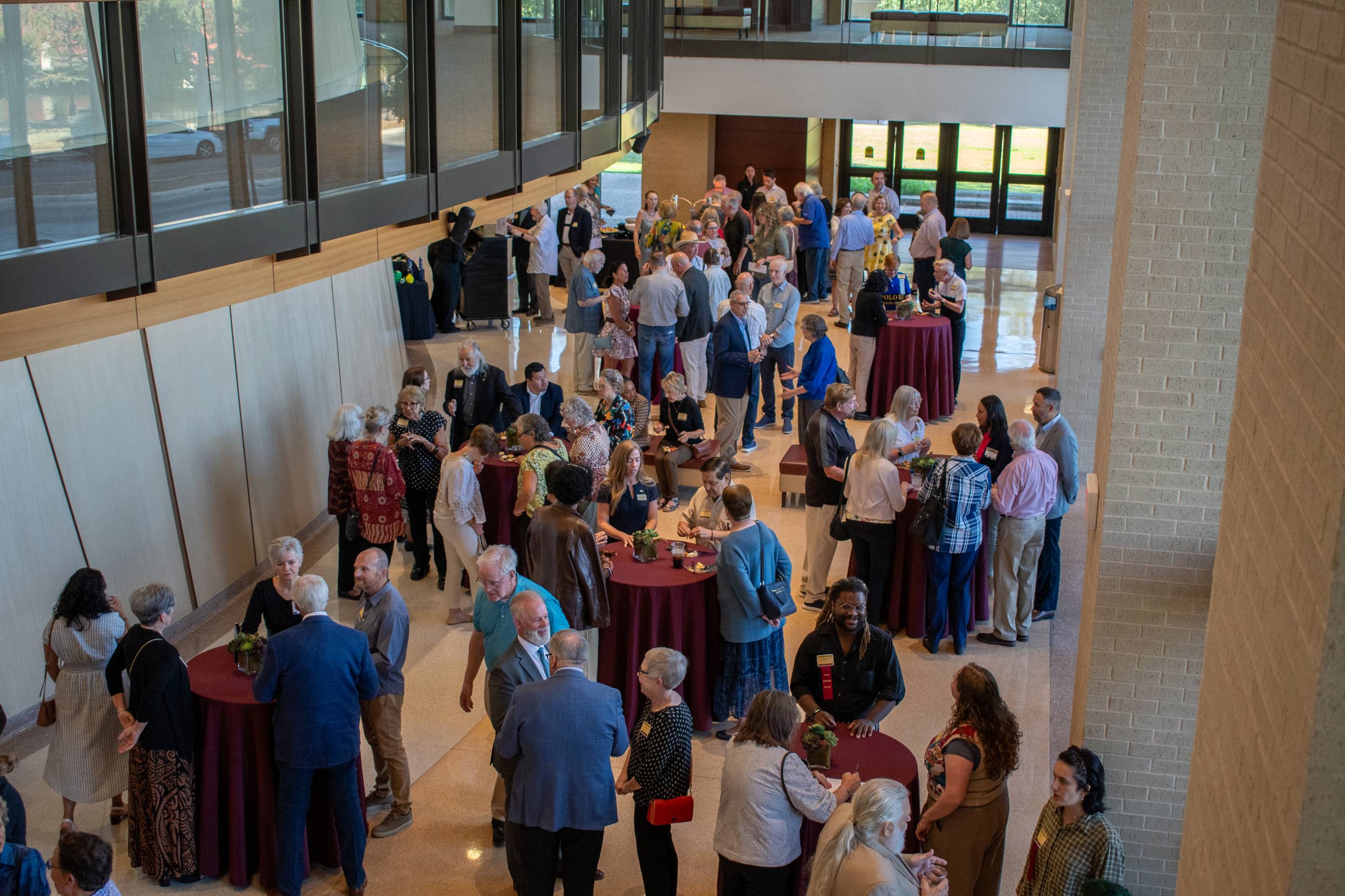 An ariel view of the friends members at the donor event