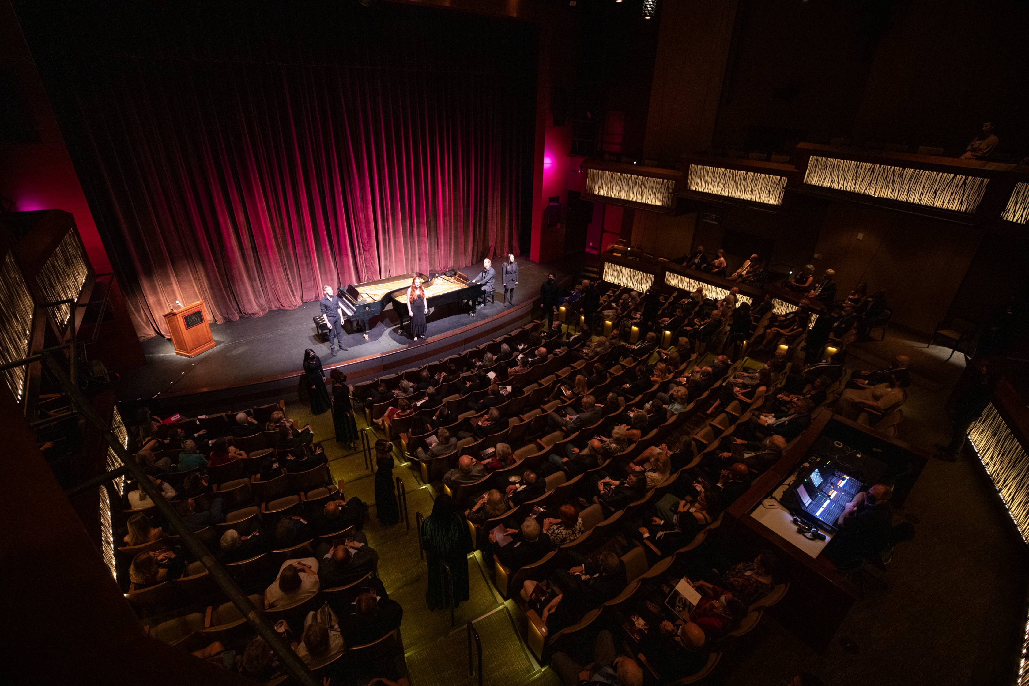 The interior of The Performing Arts Center (Patti Strickel Harrison Theatre)