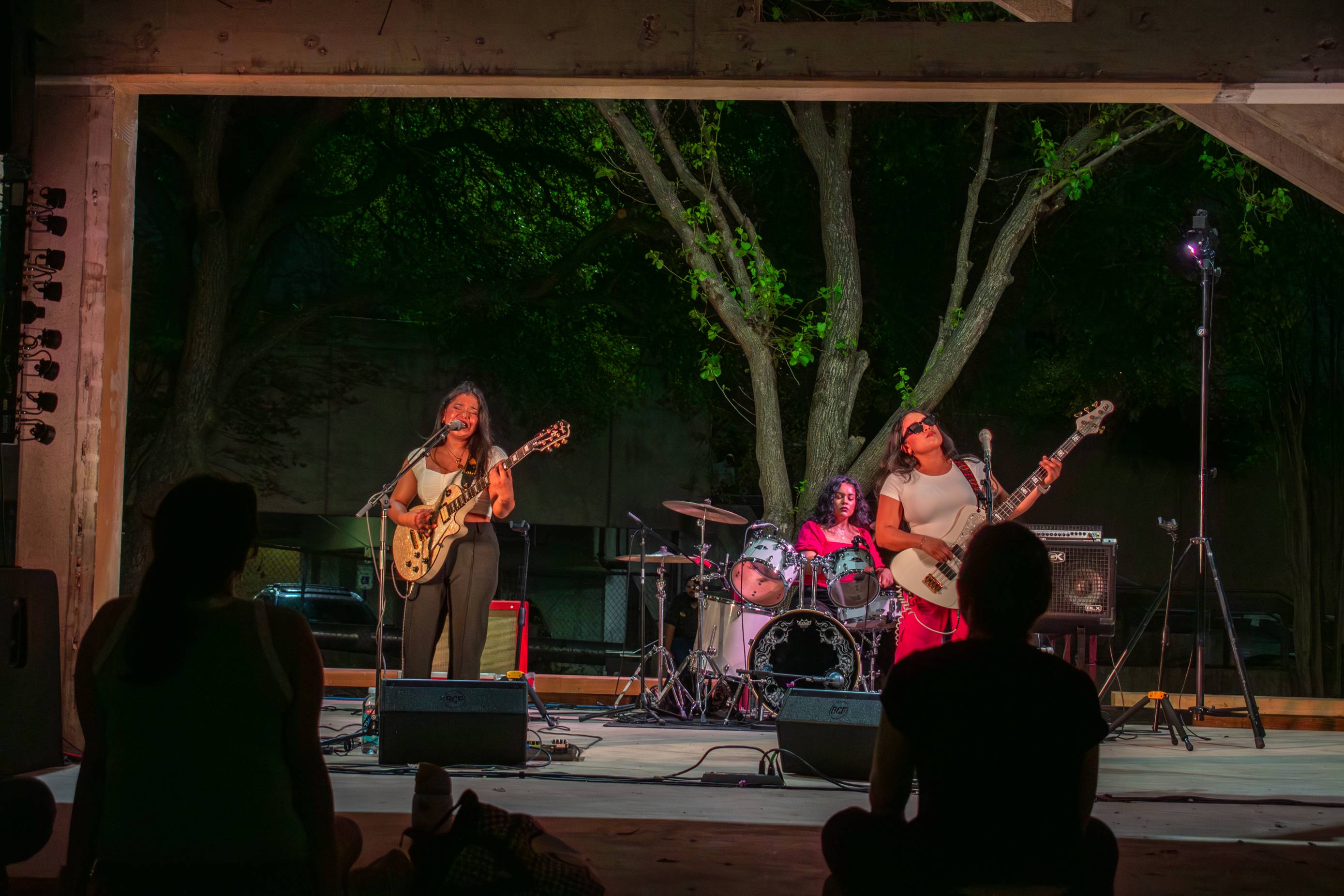 The Tiarras a band performing outside 