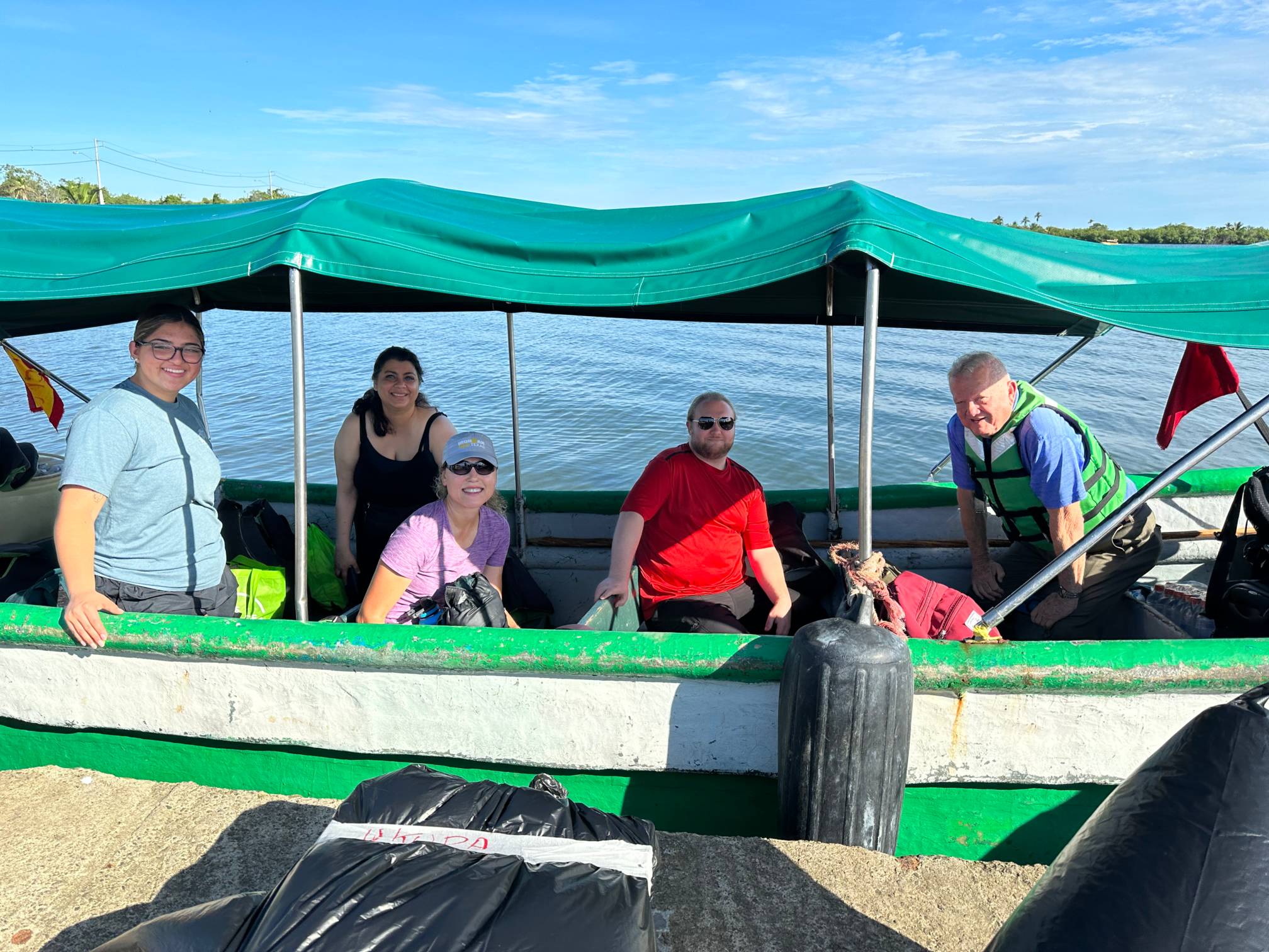 Medical Explorers serving on a Panama Mission Trip about to travel bysmall boat to the island