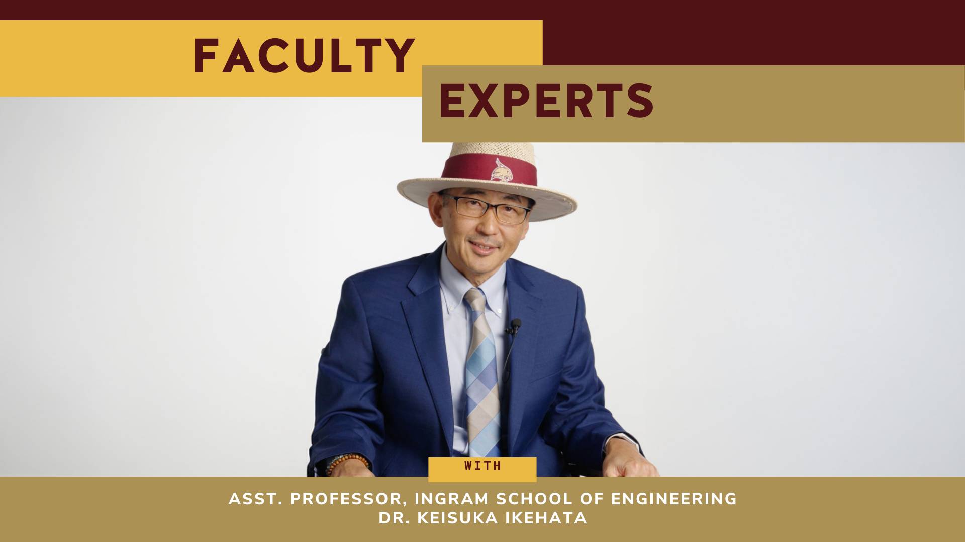 Dr. Ikehata sitting in chair as a faculty expert