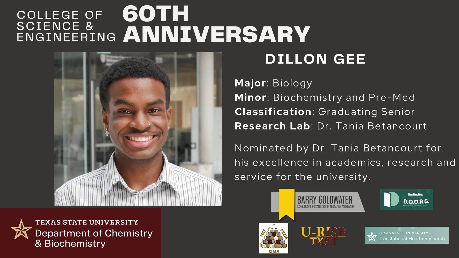 COSE 60th Anniversary Banquet - Chemistry and Biochemistry Undergraduate Celebration