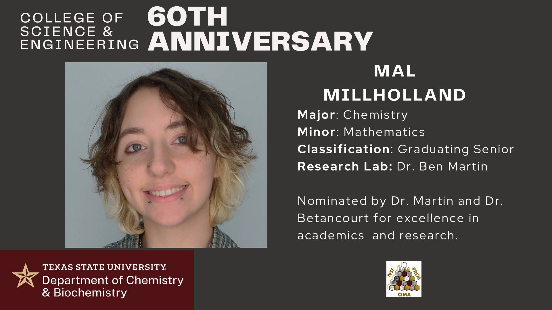 COSE 60th Anniversary Banquet - Chemistry and Biochemistry Undergraduate Celebration
