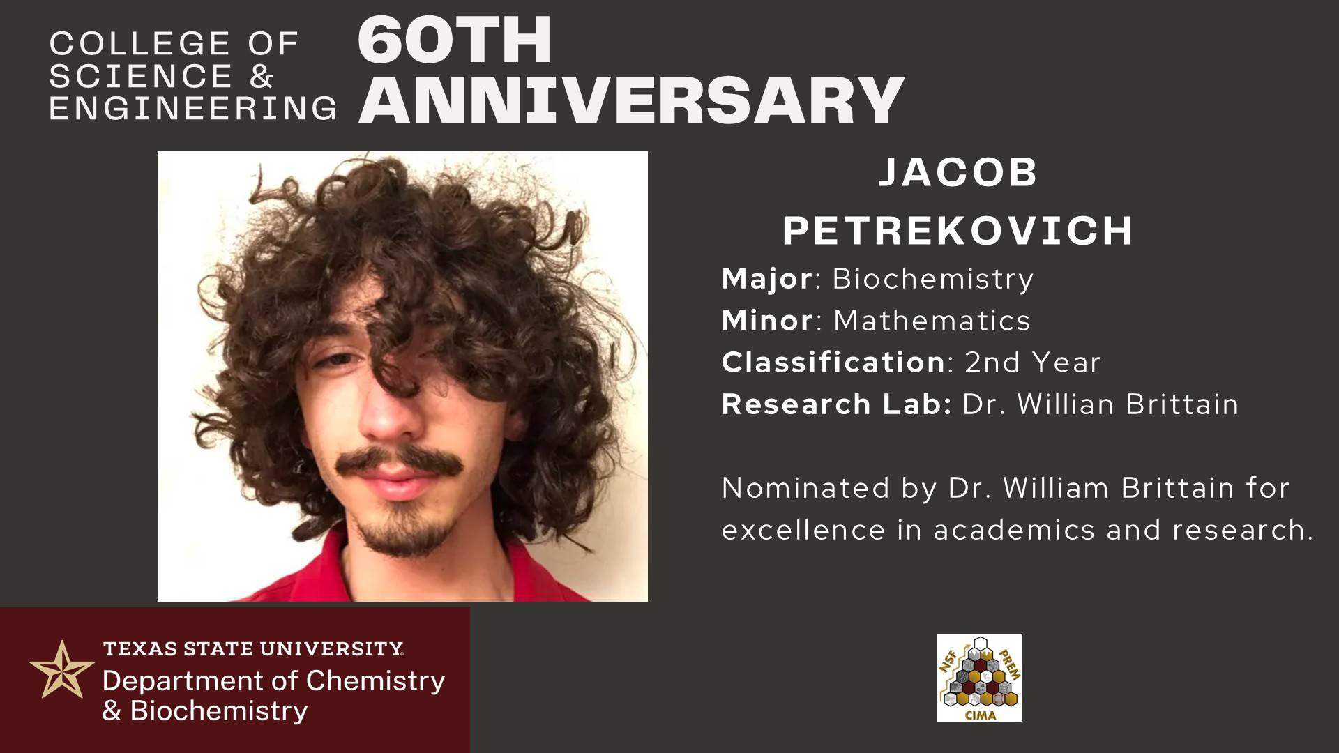 COSE 60th Anniversary Banquet - Chemistry and Biochemistry Undergraduate Celebration