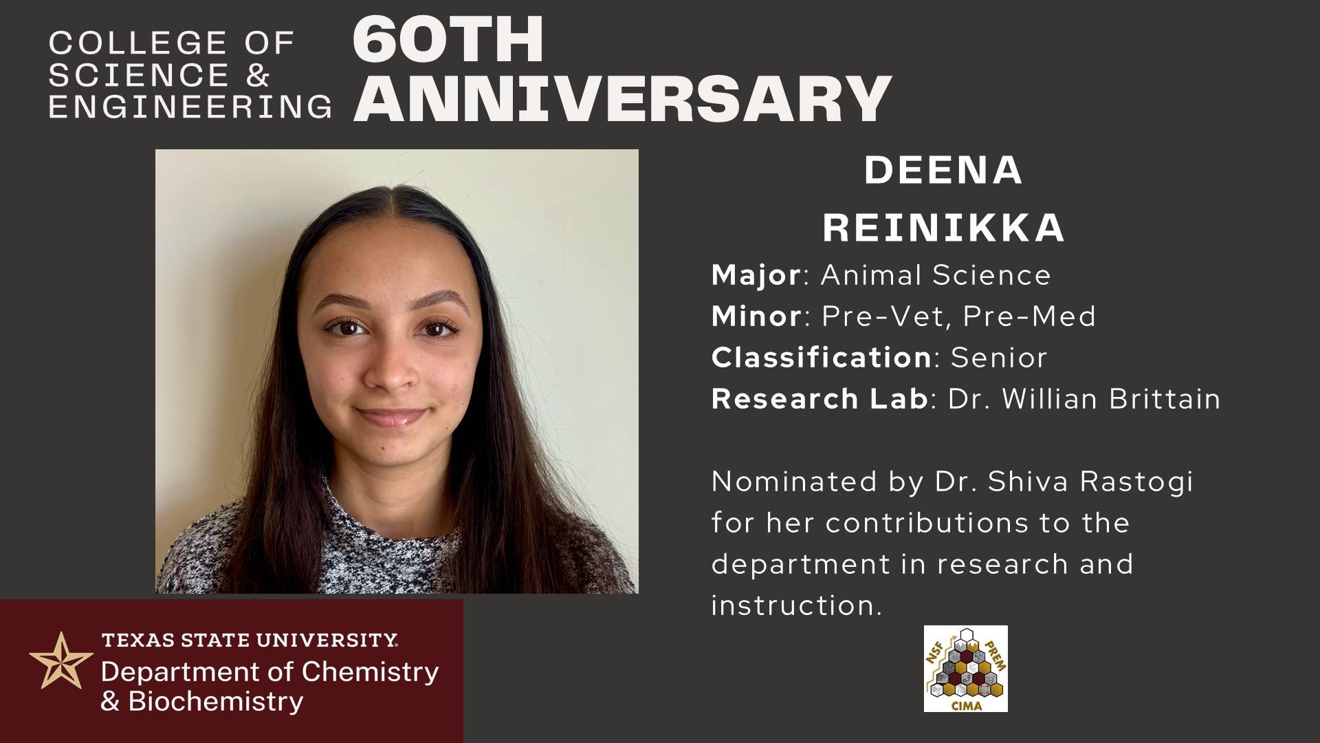 COSE 60th Anniversary Banquet - Chemistry and Biochemistry Undergraduate Celebration