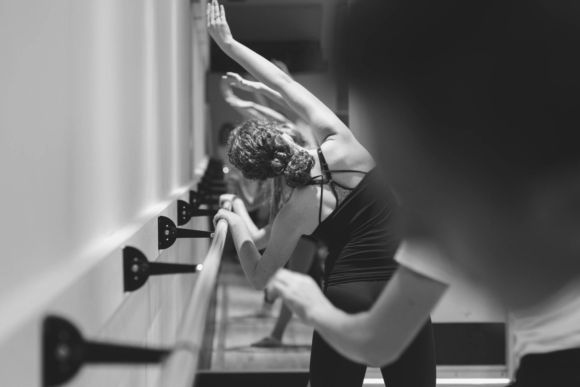 student doing push up