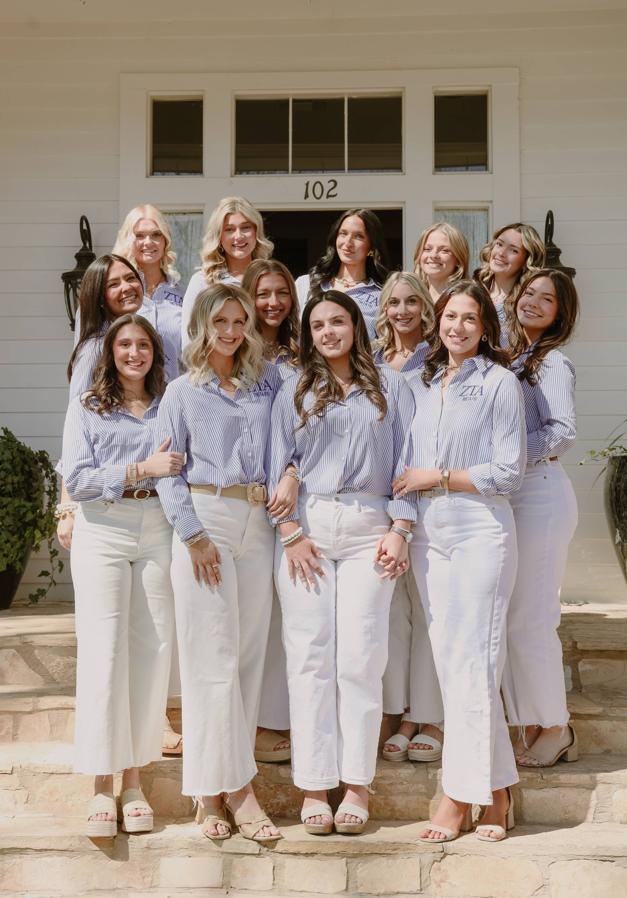 Women posing in pastel