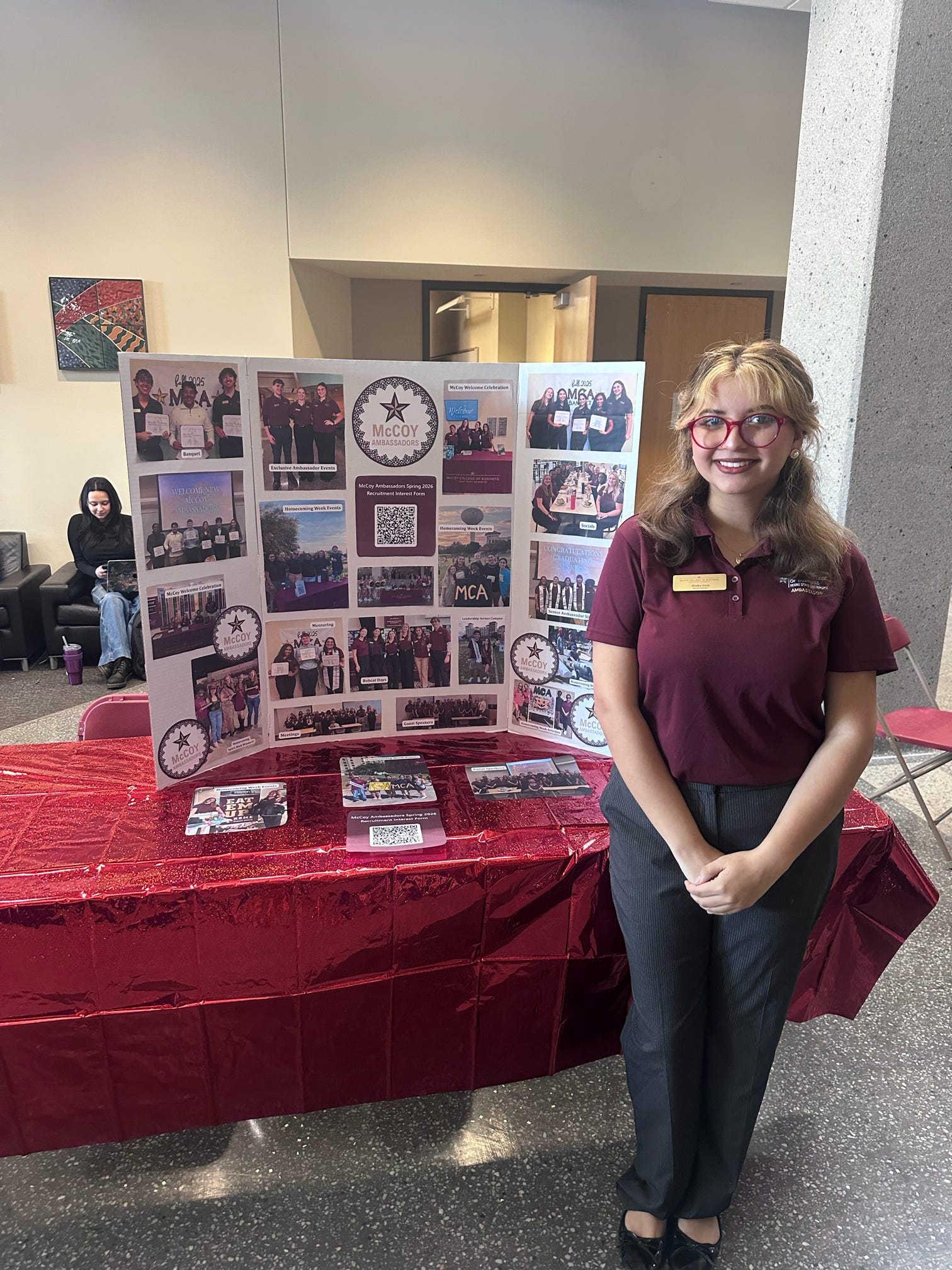 a McCoy Ambassador tabling at the McCoy Org Fair