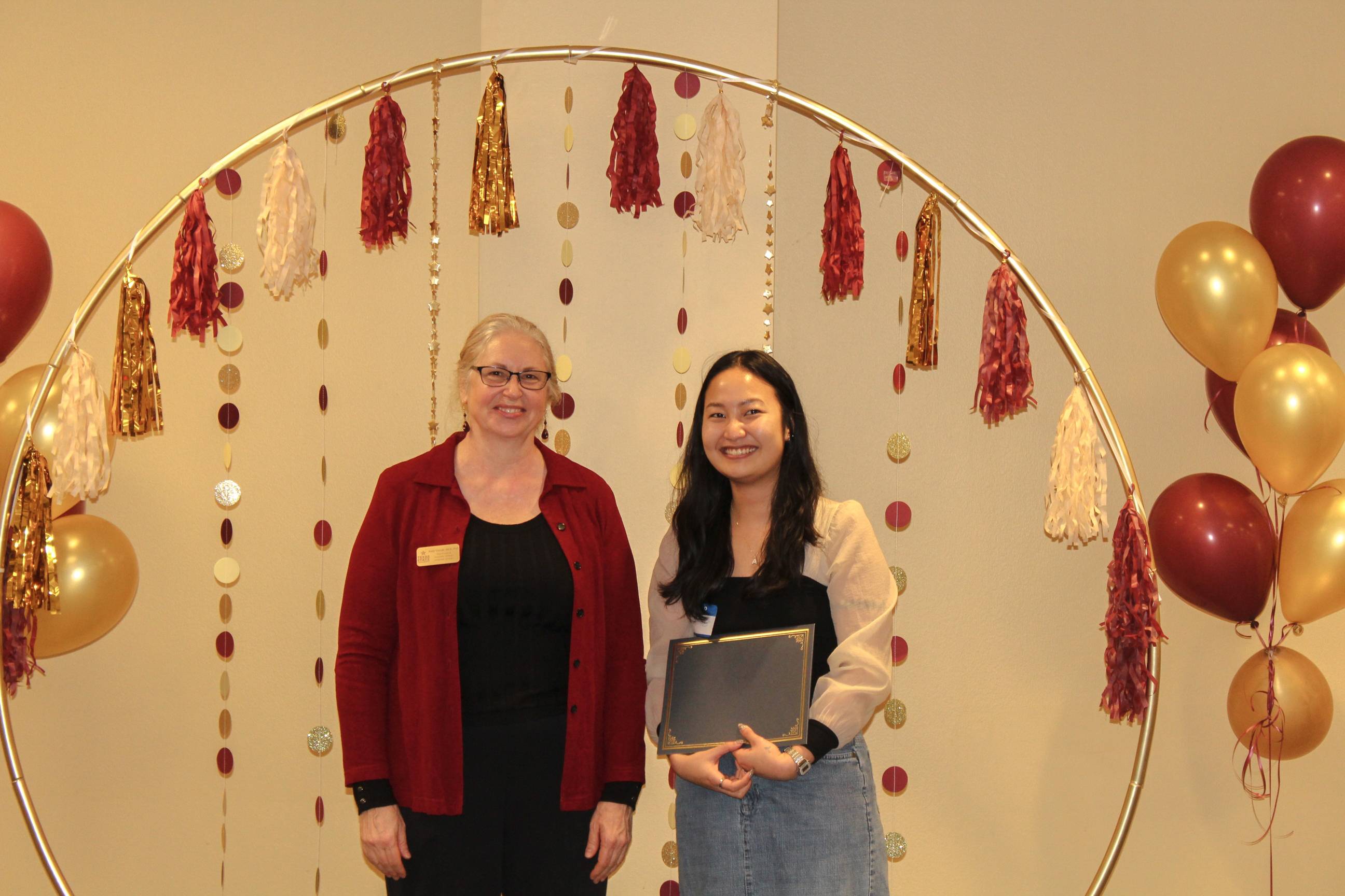 Annie Vo with the Vice Provost, Kelly Visnak