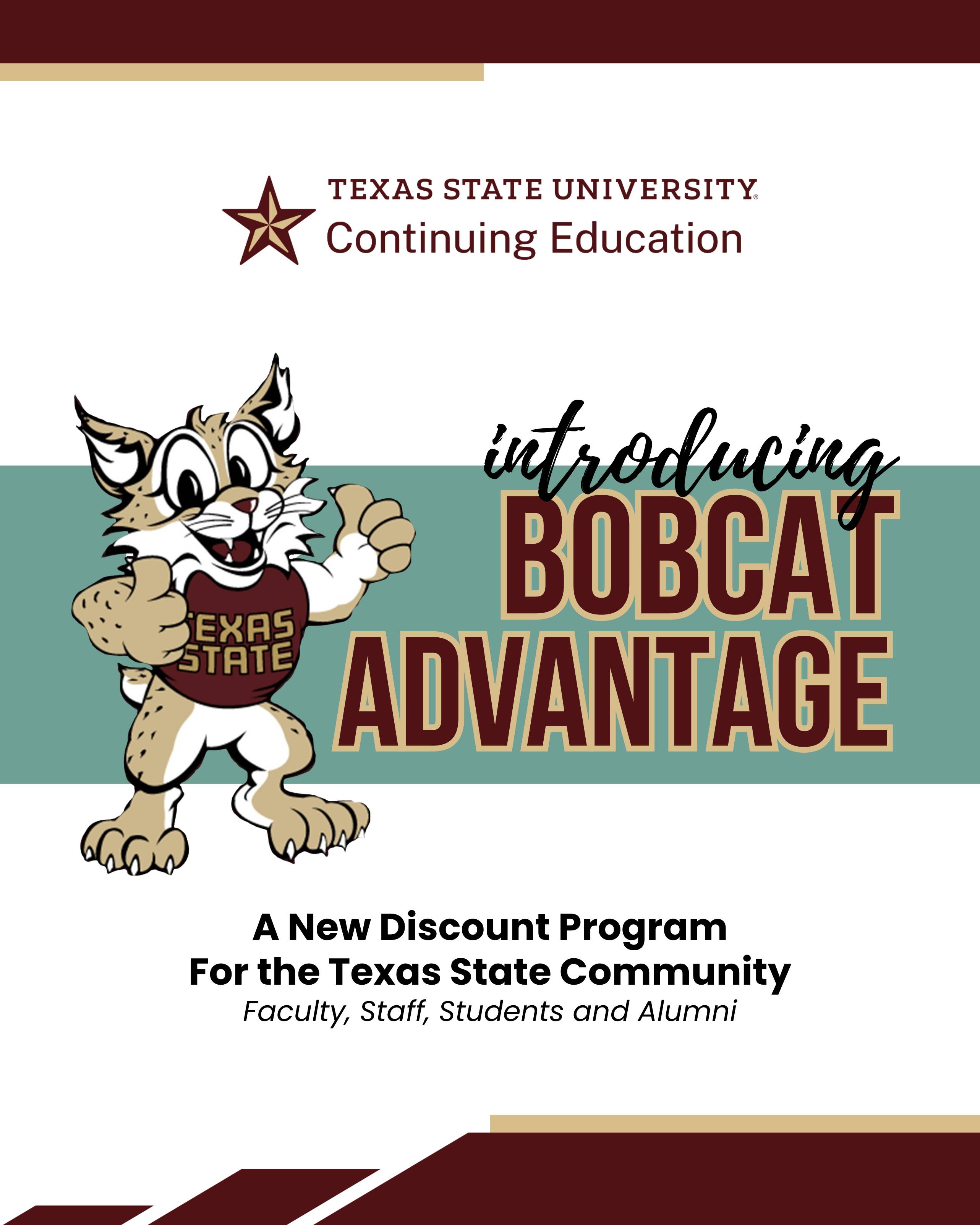 a flyer with the txst bobcat mascot on it