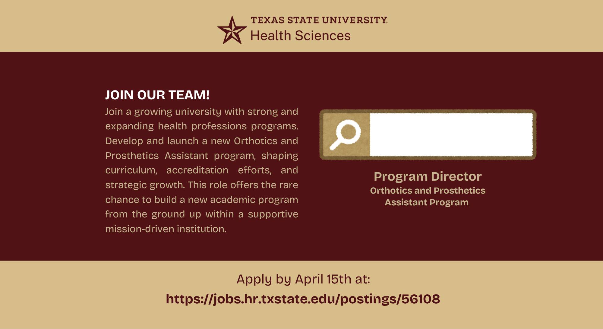 Job listing for Program Director