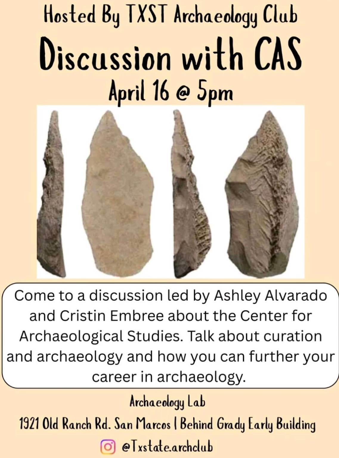 Archaeology Club Meeting Flyler