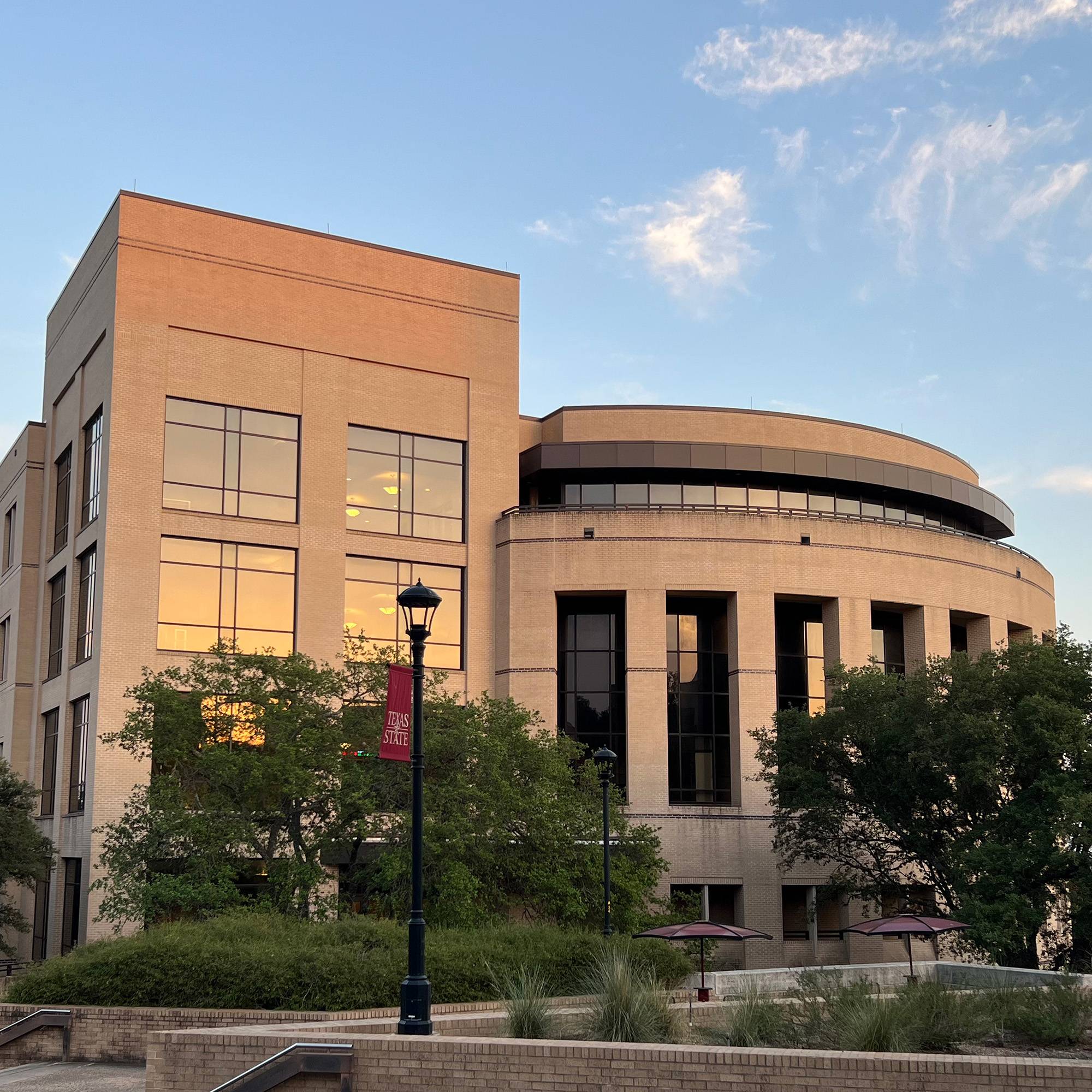 McCoy Hall bathed in sunlight