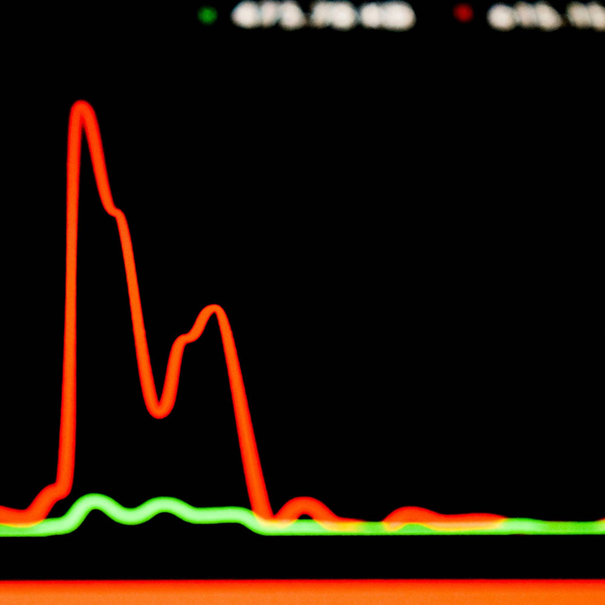 line graph showing sharp drop