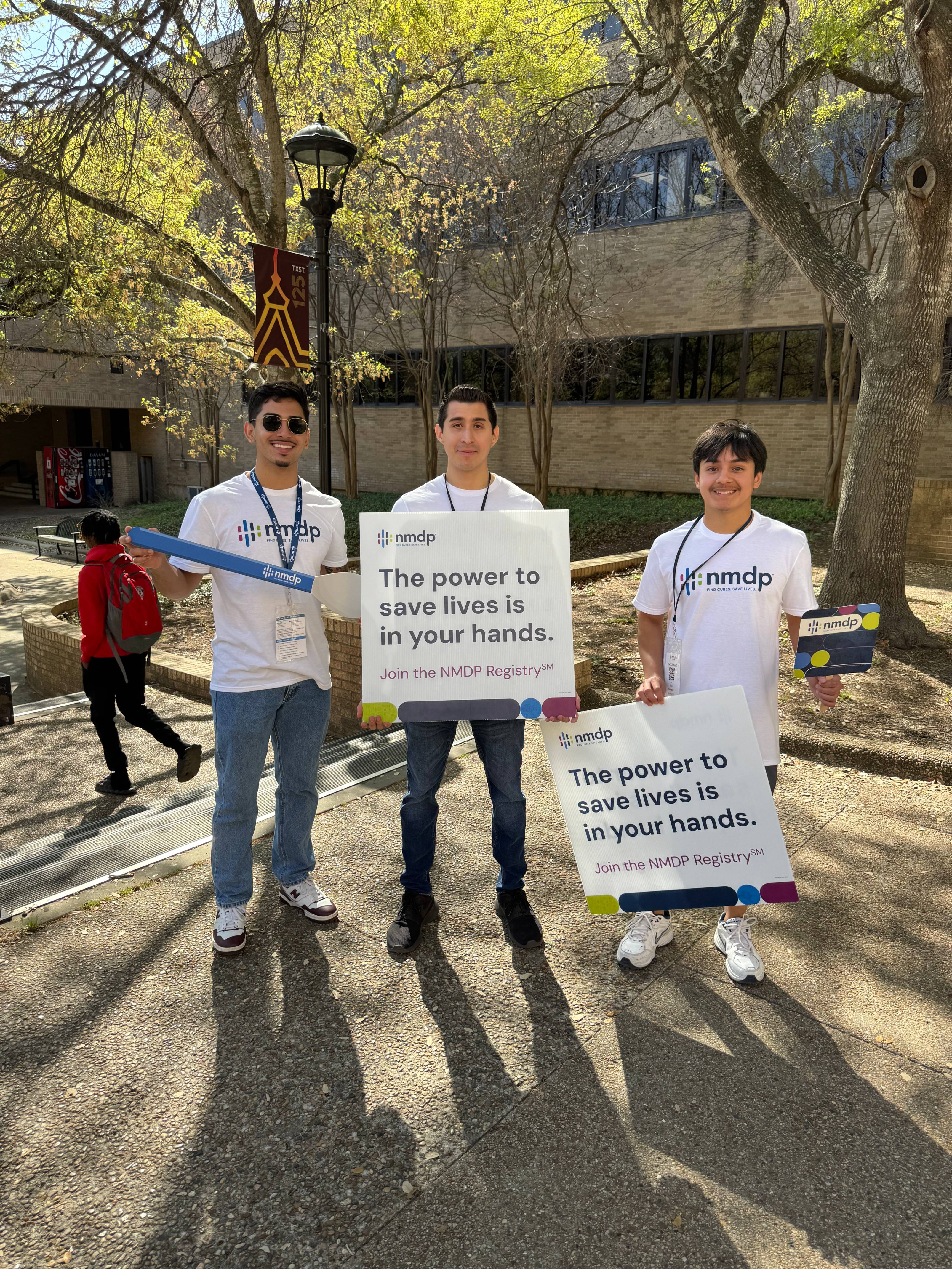 Students on TXST campus