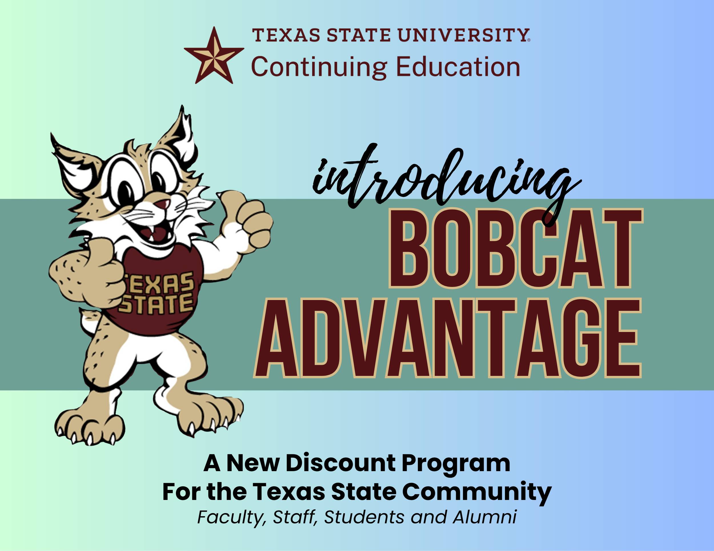a flyer with the txst bobcat mascot on it