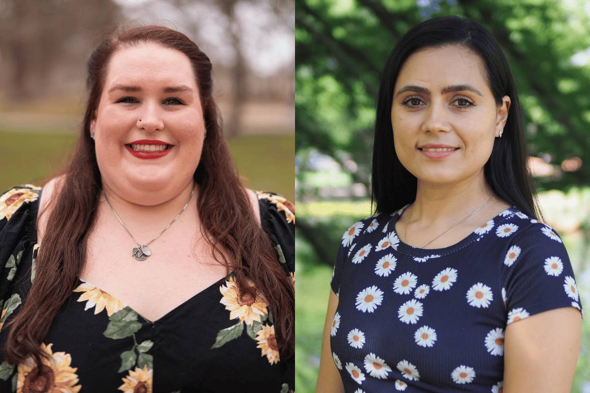 Headshot of Ashley Carrington (left) and Tatiana Velásquez-Roa (right)