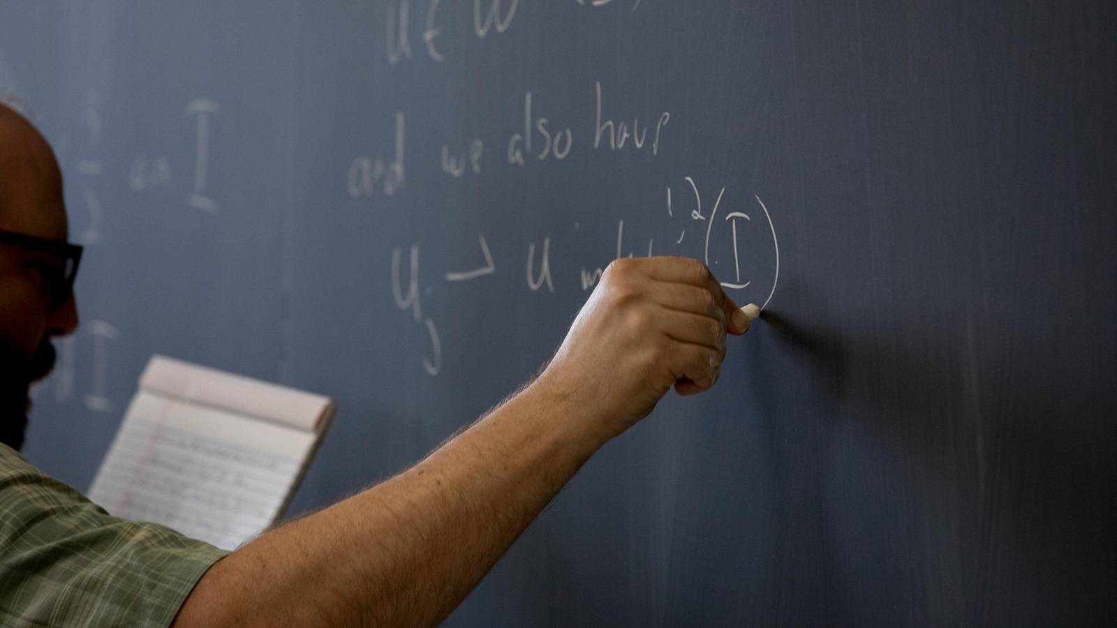 Hand writing on chalk board
