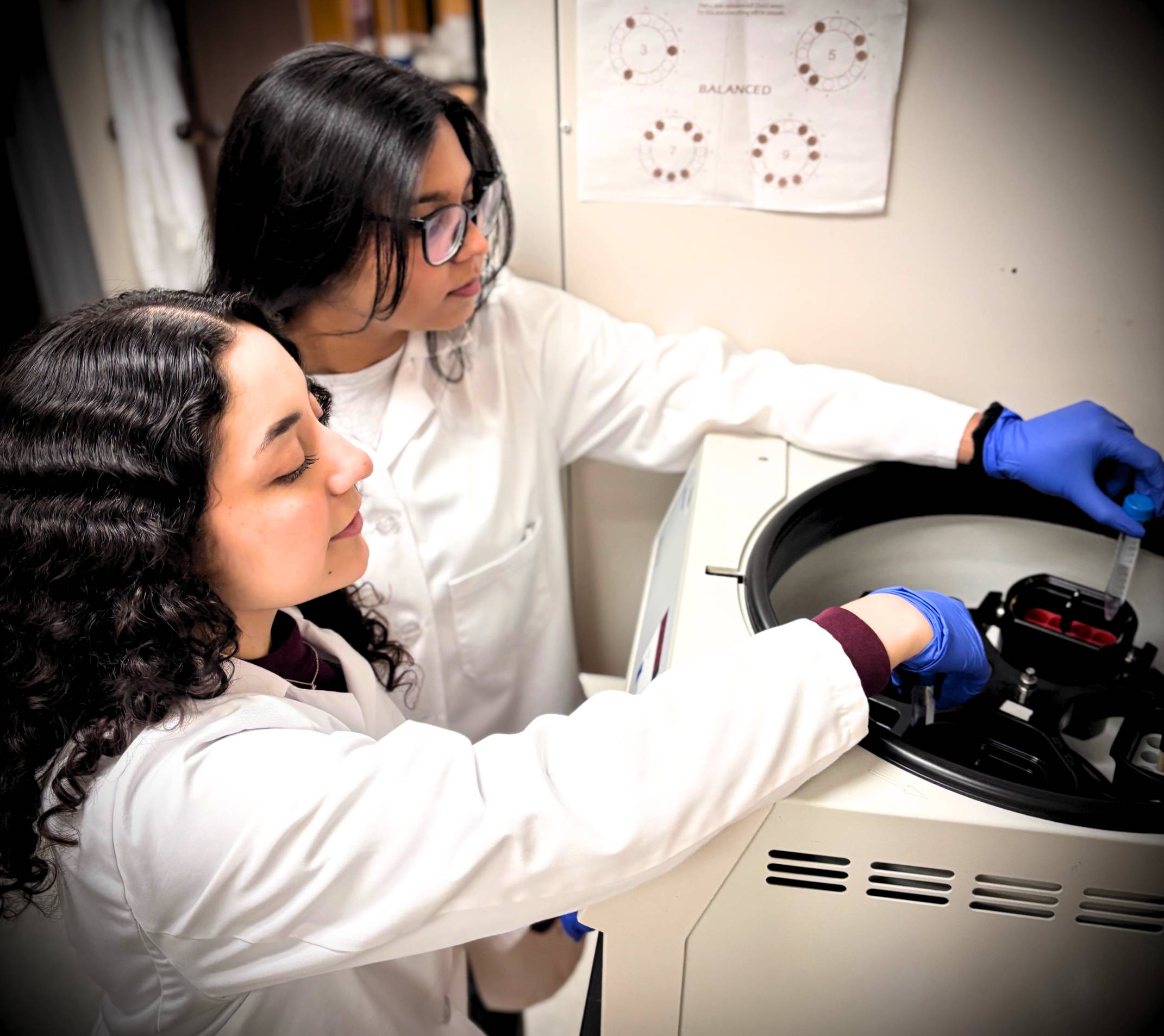 students using lab equipment