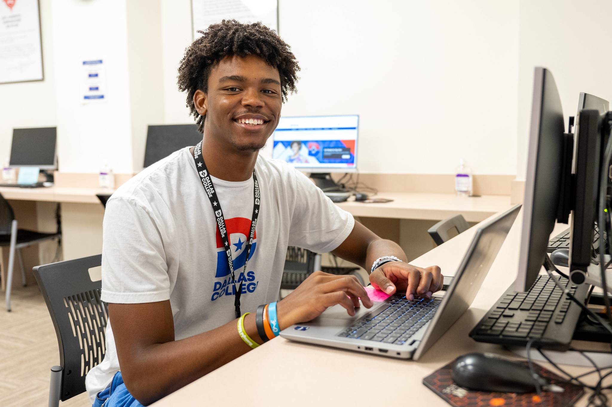 Student working at computer 
