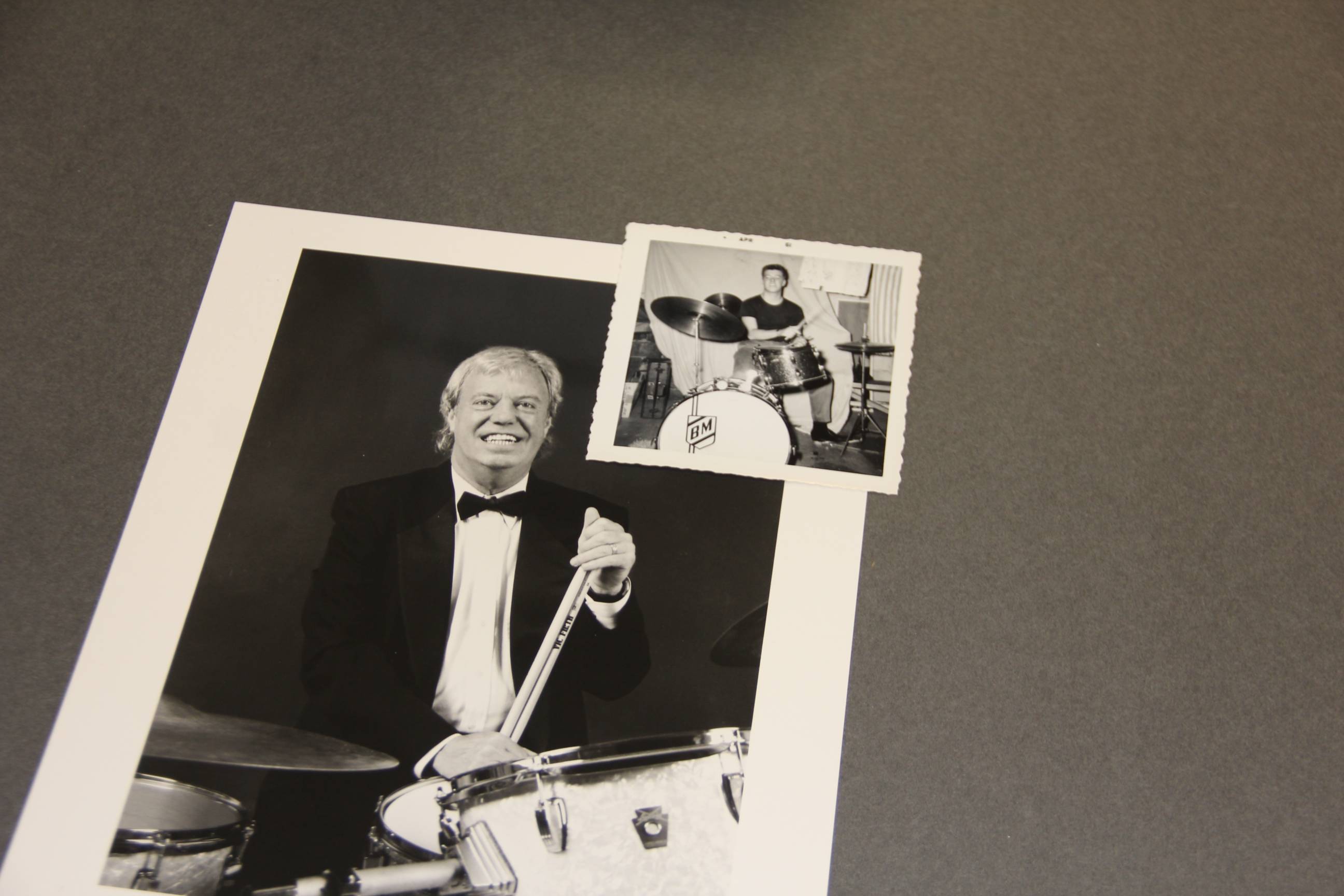 Collection photos of Butch Miles with his drumset.