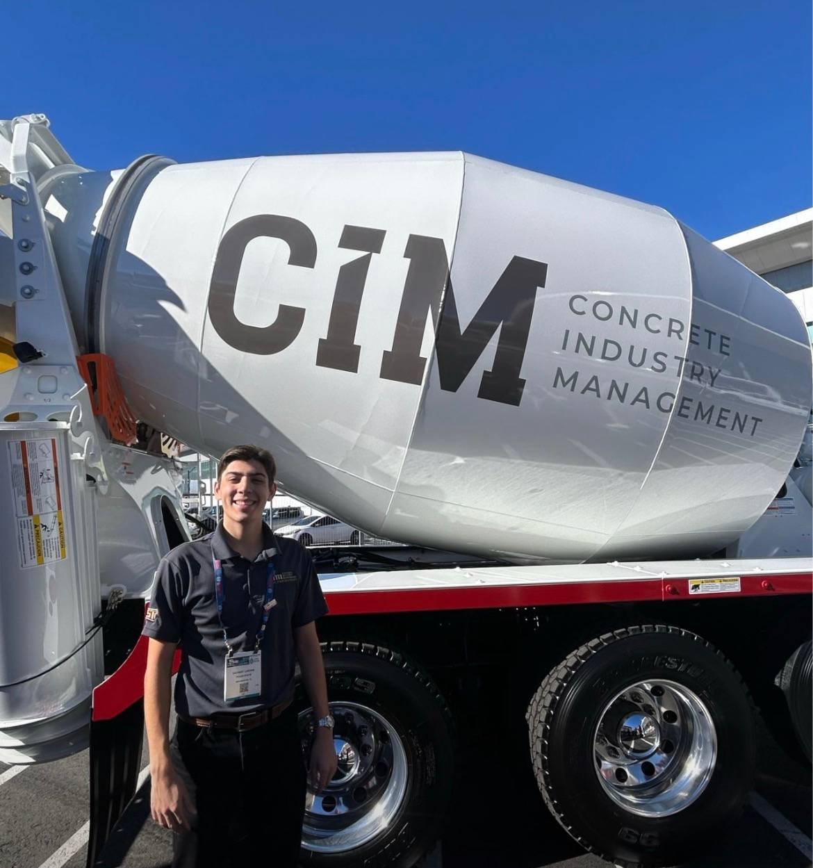student and truck