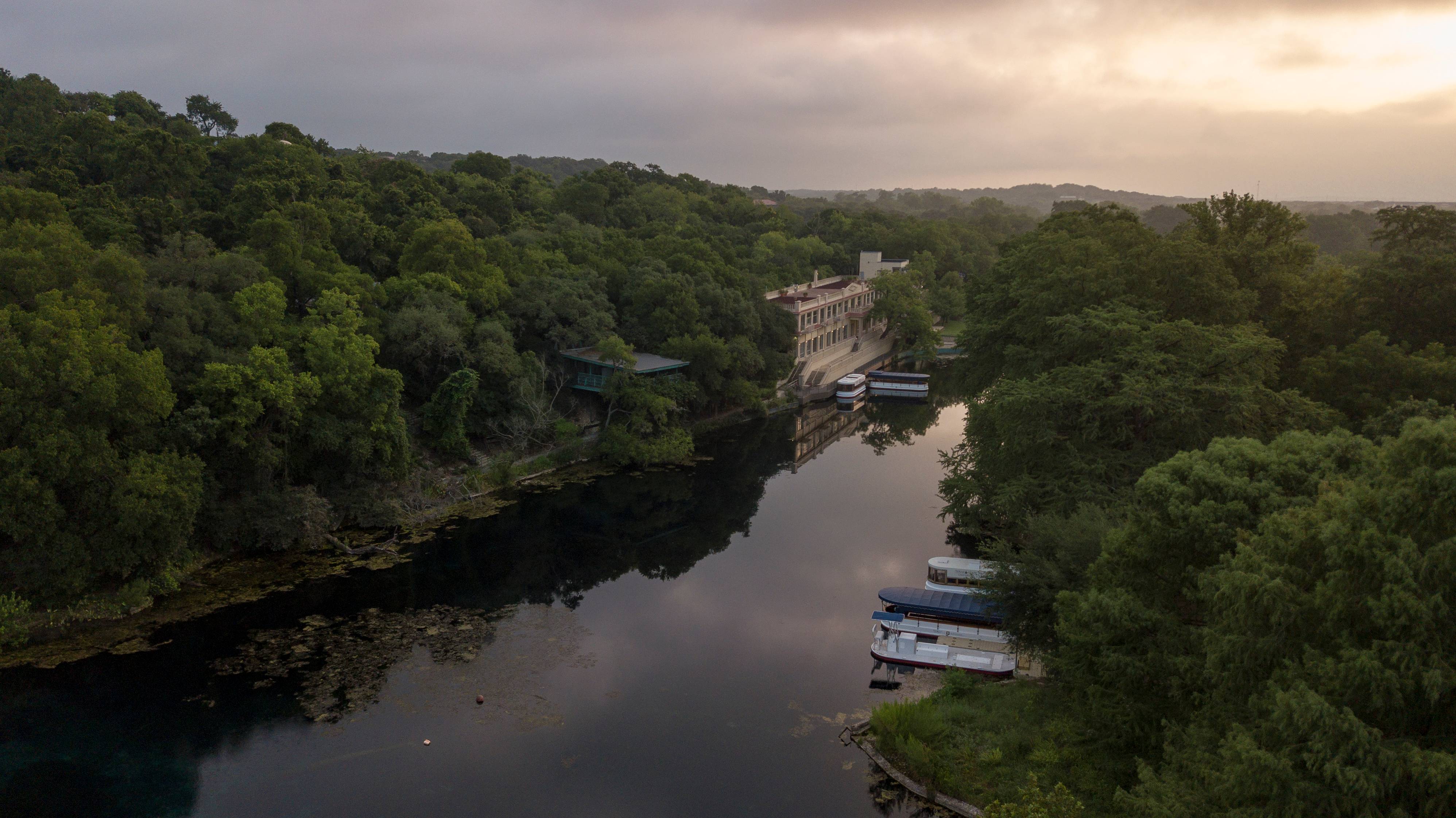 aerial view of spring lake and the meadows center