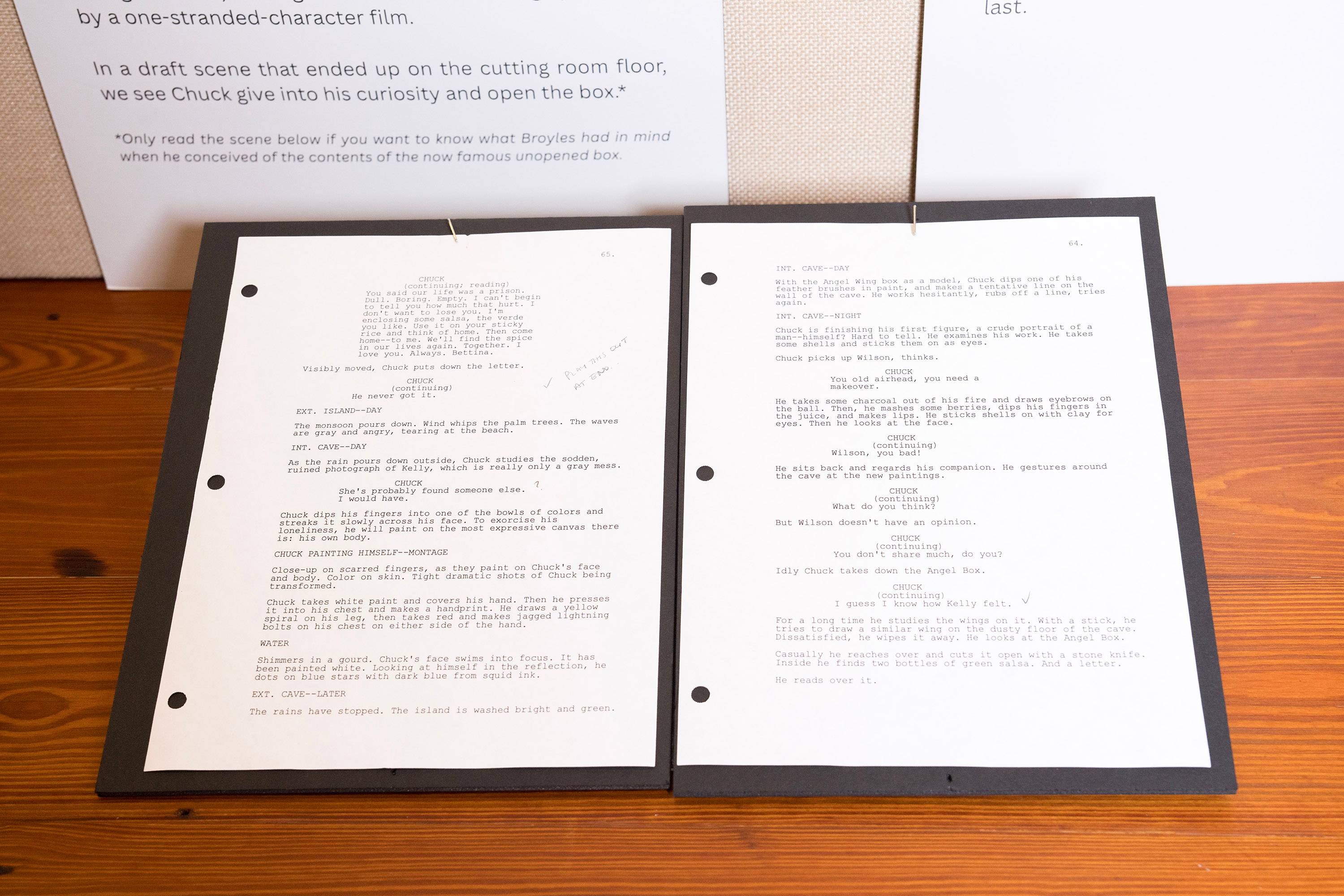A script from the movie Cast Away.