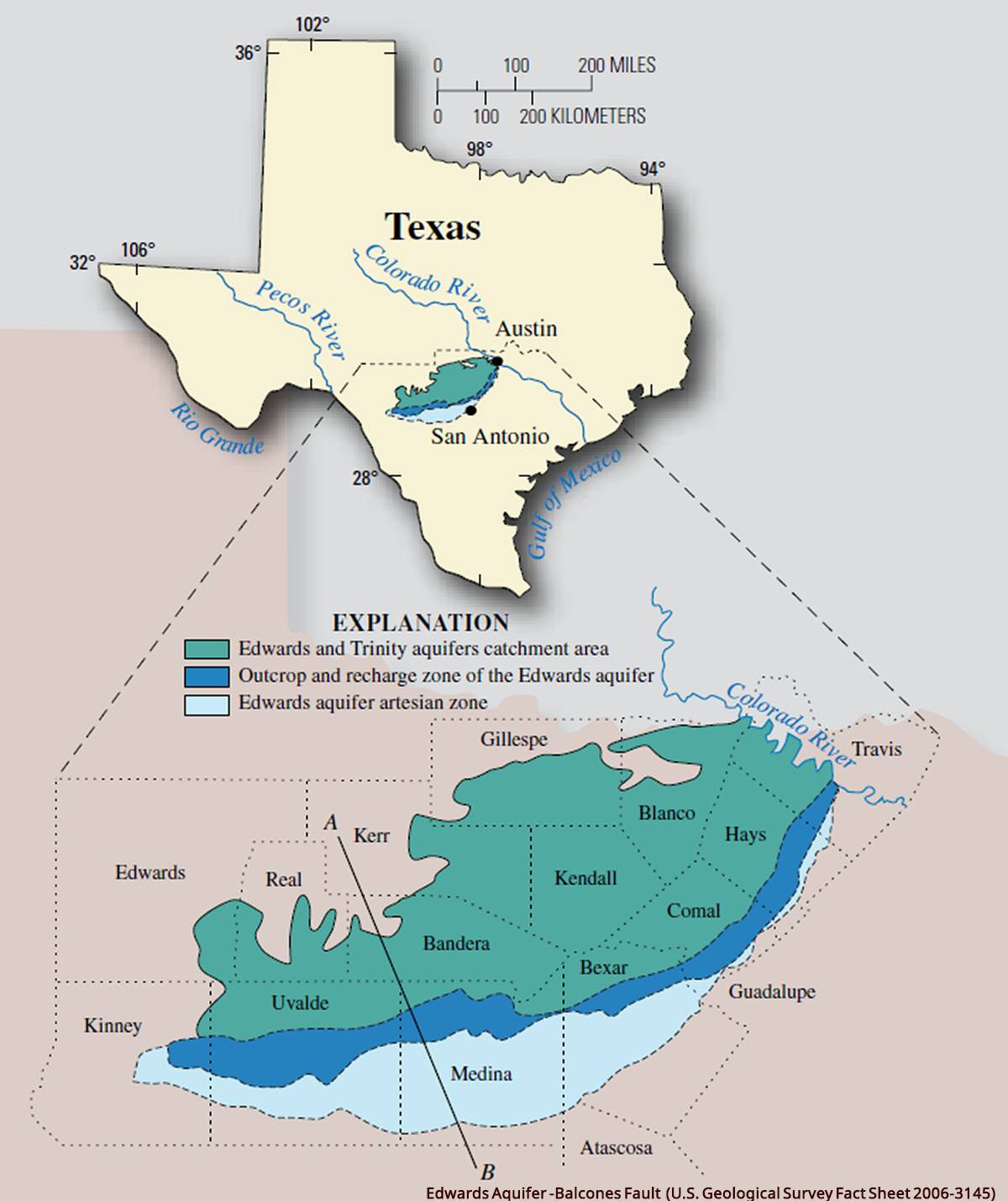 Edwards Aquifer map