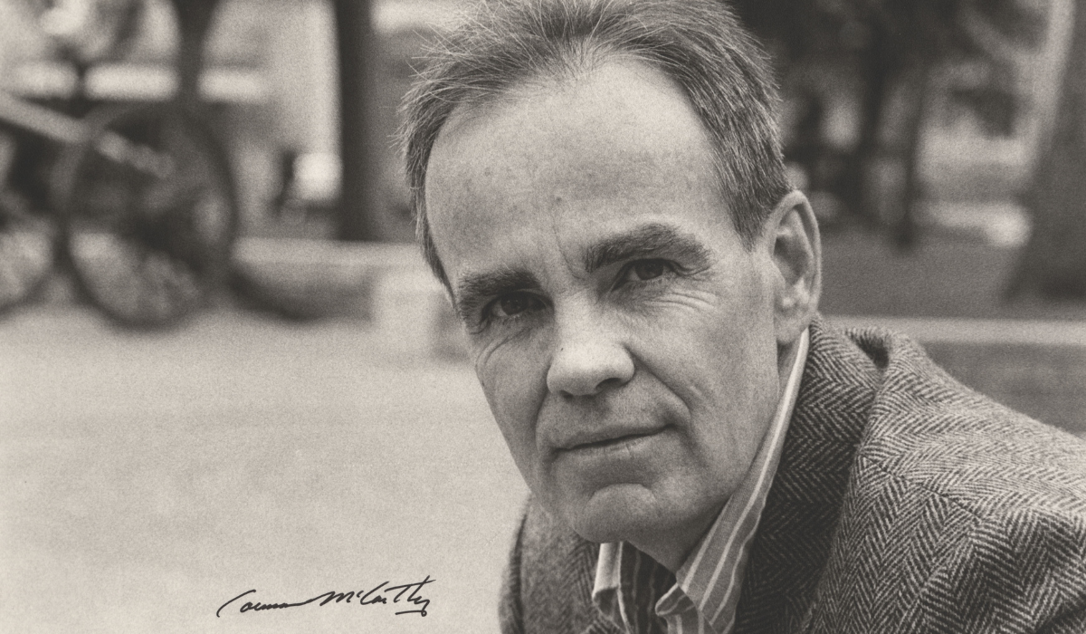 Black and white photo of Cormac McCarthy.
