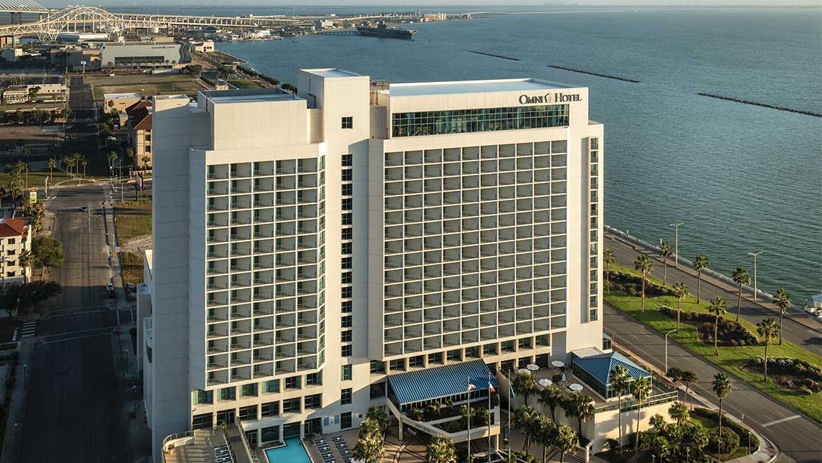 Exterior of the Omni Corpus Christi hotel
