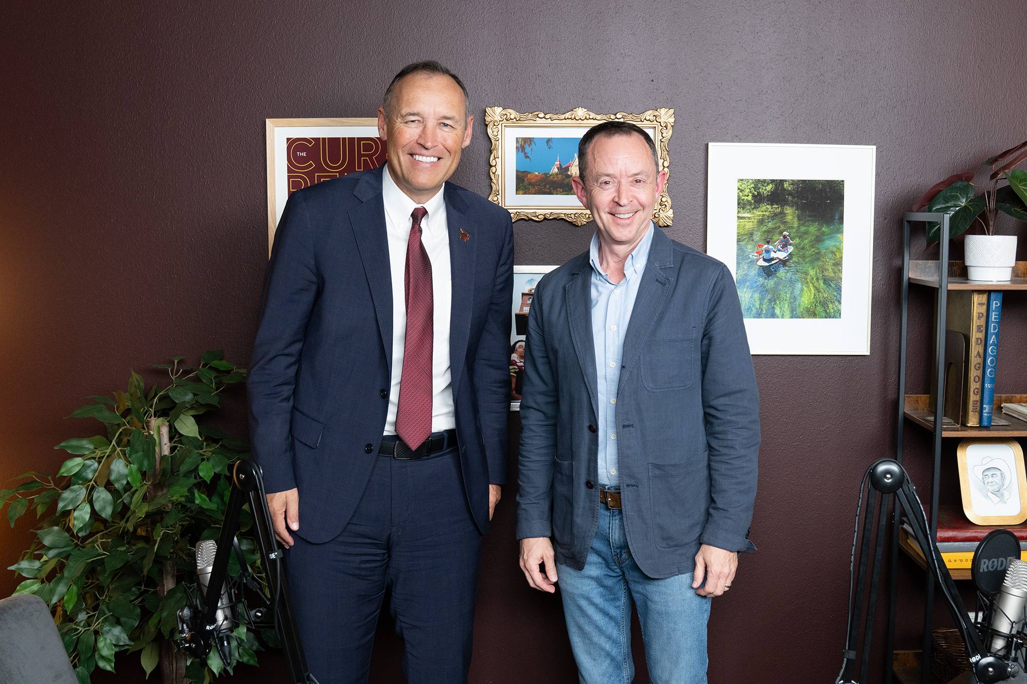 president kelly damphousse and richard robicheaux pose for photo