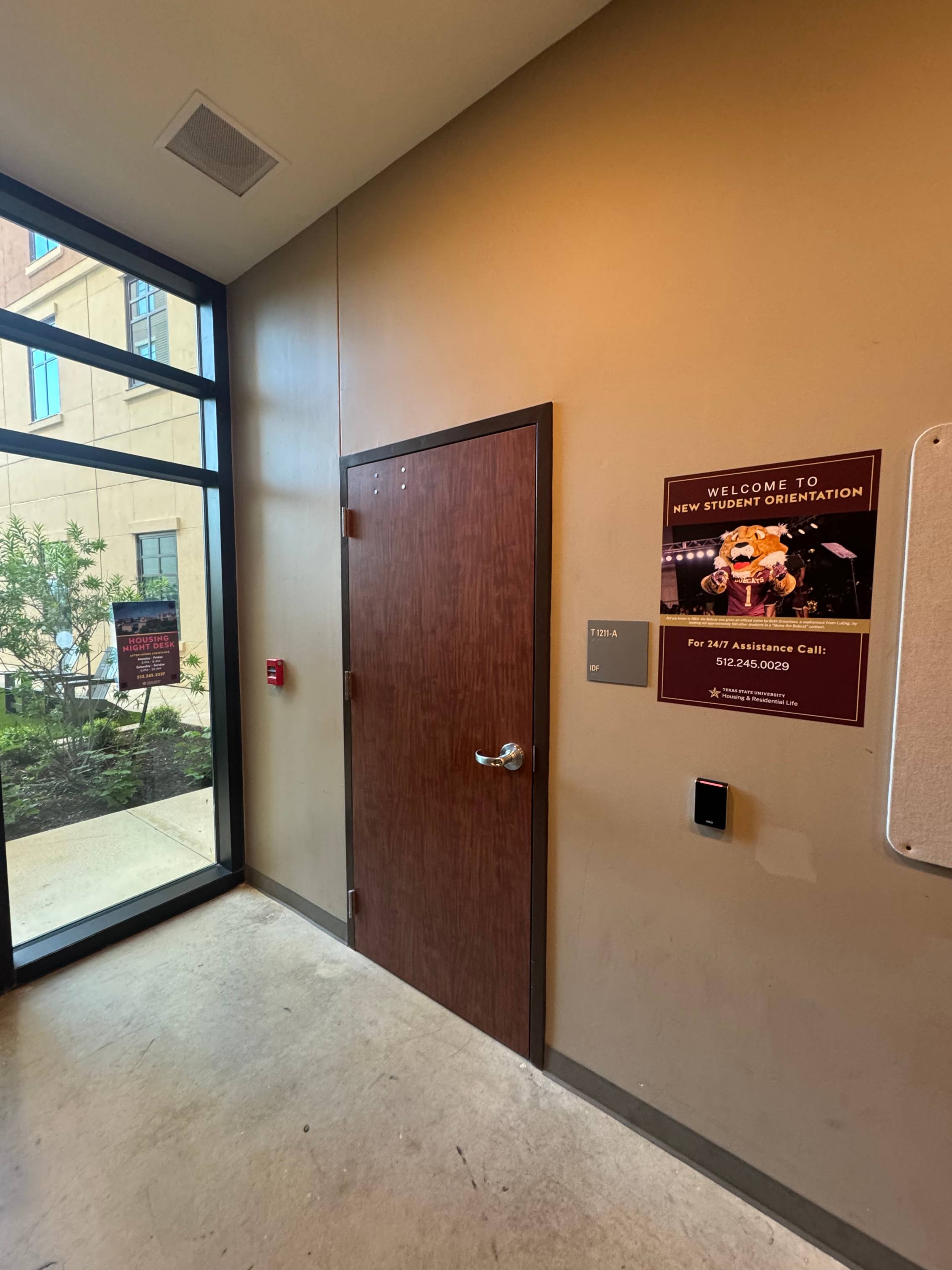 Wall decal for new student orientation in the hallway