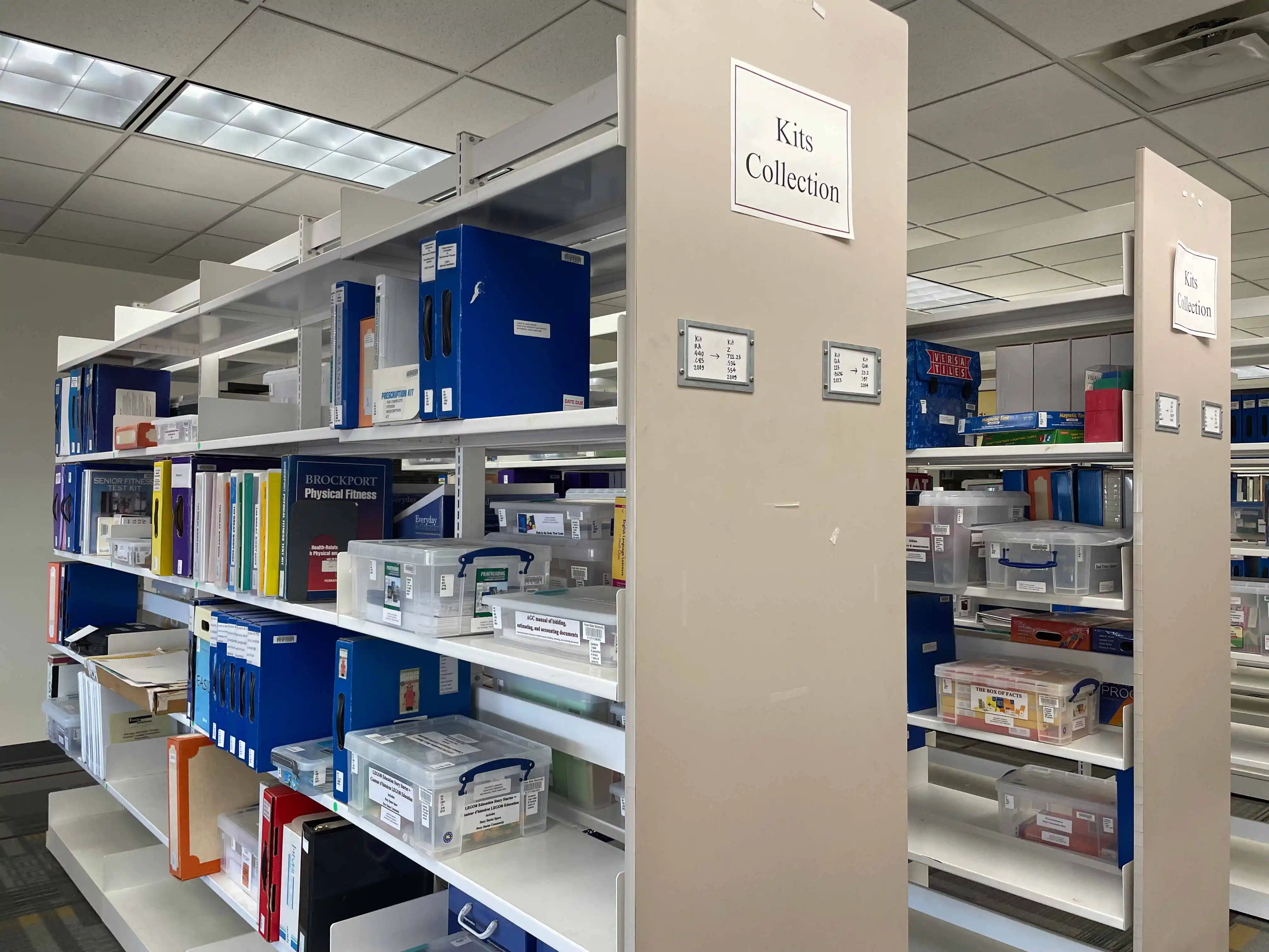 Shelves with kits