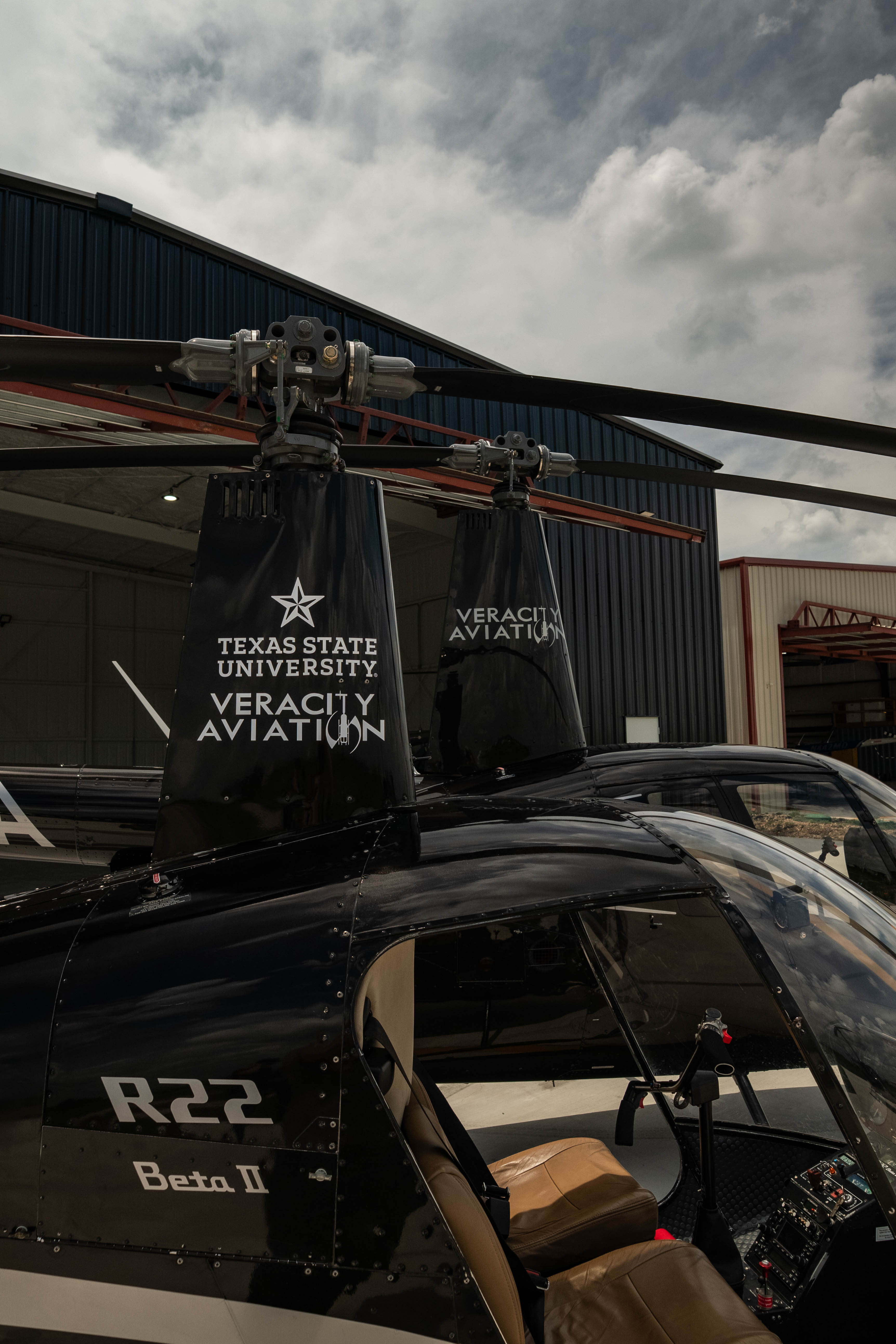 texas state university logo on helicopter rotor