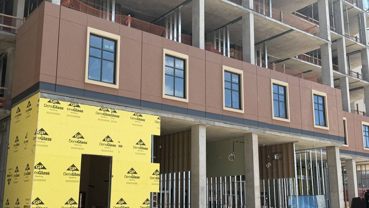 Exterior facade progress.