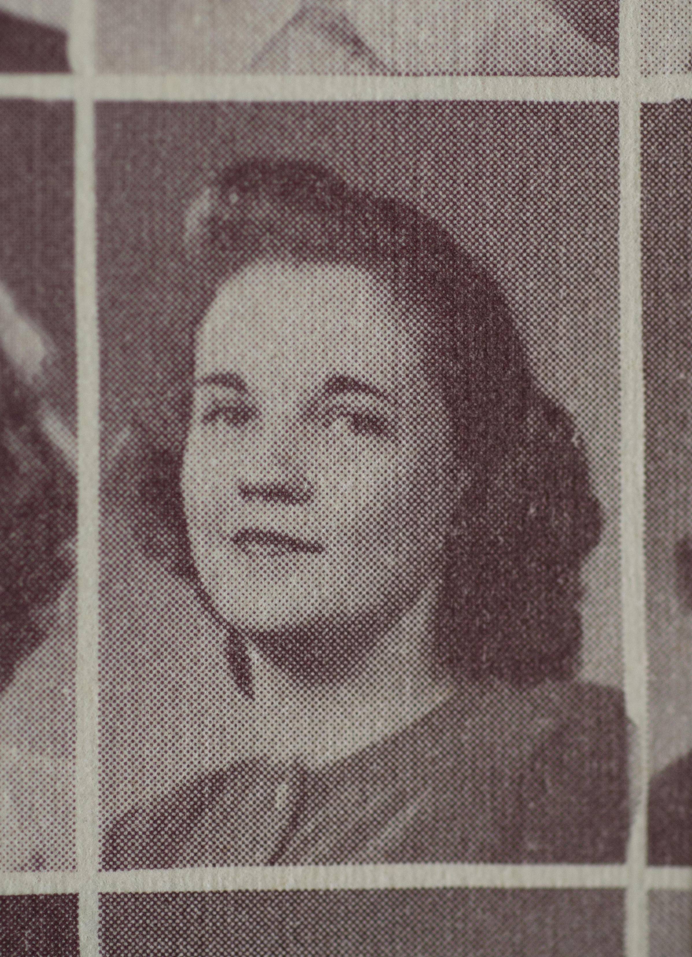 black and white yearbook photo of a woman