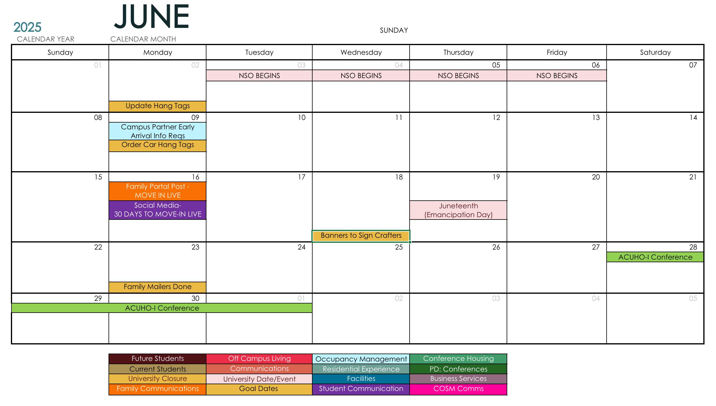 June Communications Map