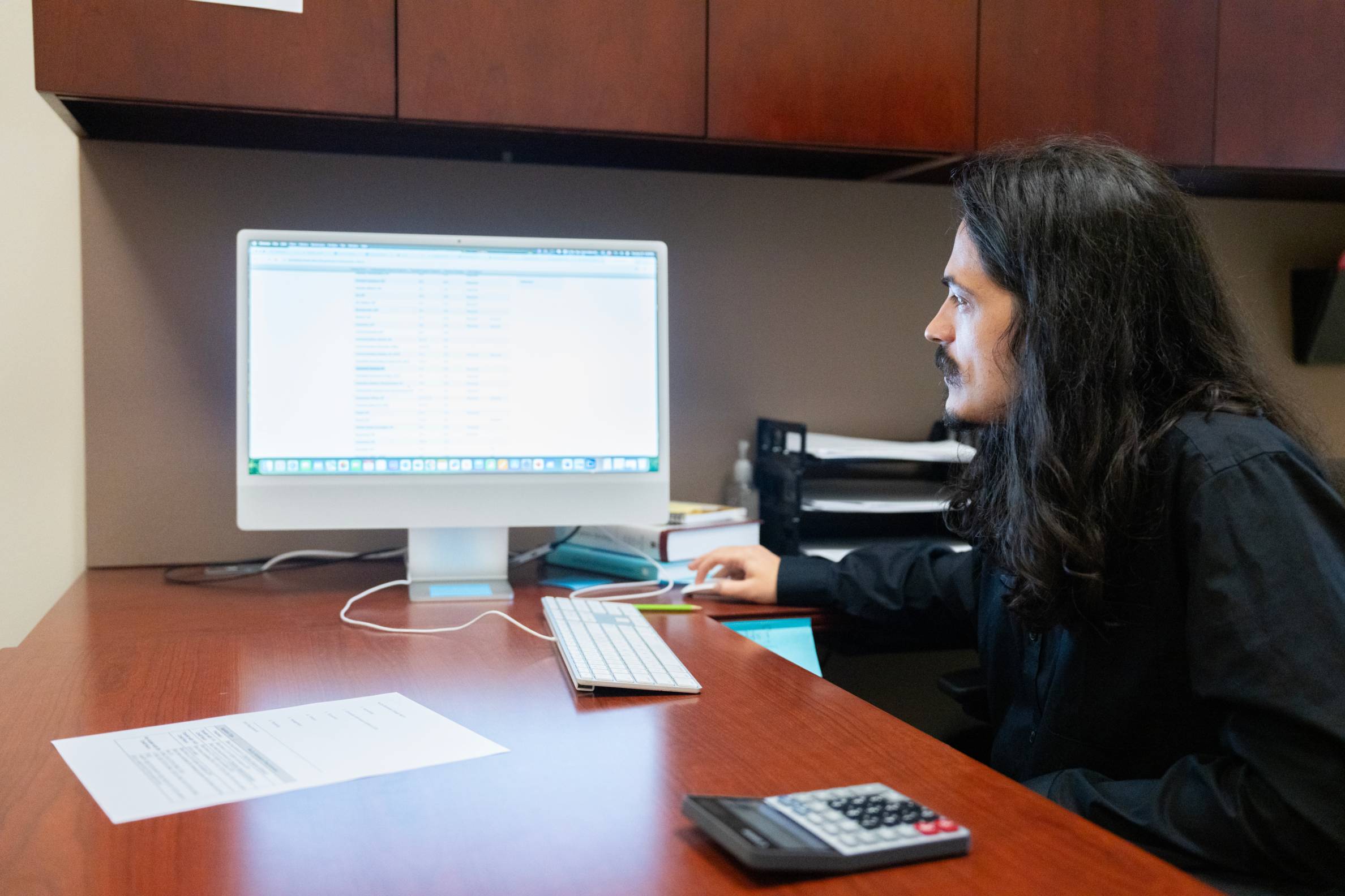 Student on computer