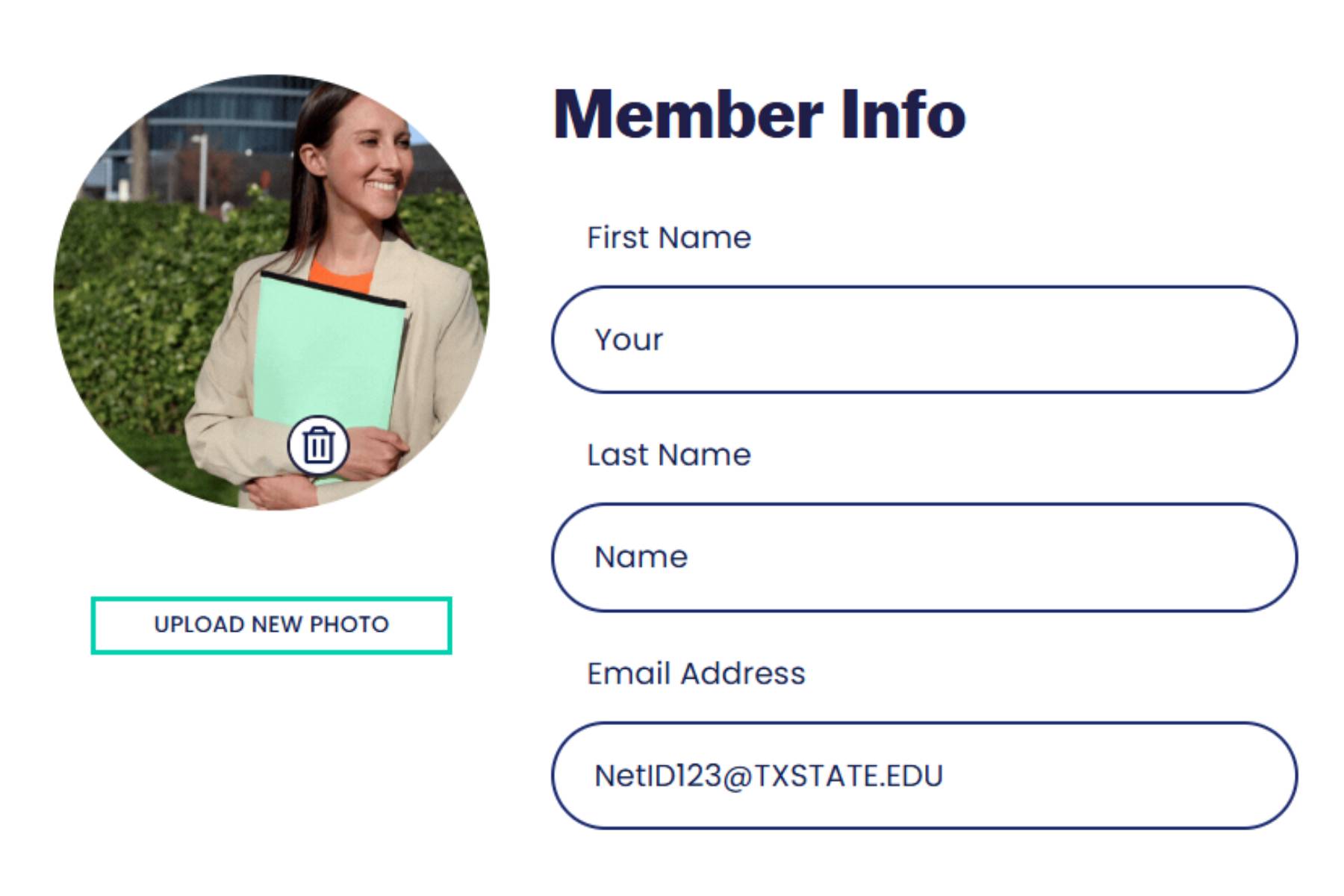screenshot of the profile section of the lifepeak portal