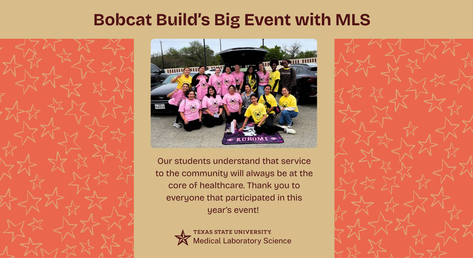 slide of students at Bobcat Build event