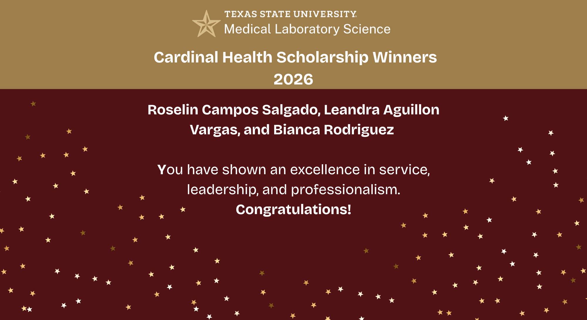 slide congratulating scholarship winners
