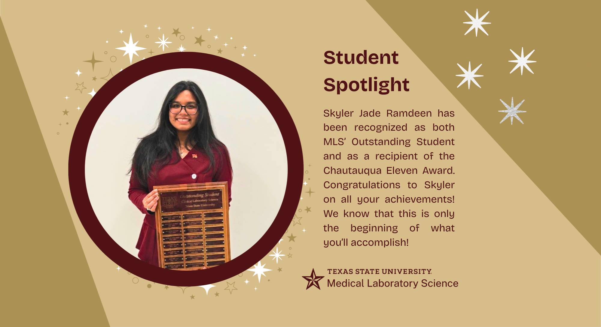 slide spotlighting student achievements