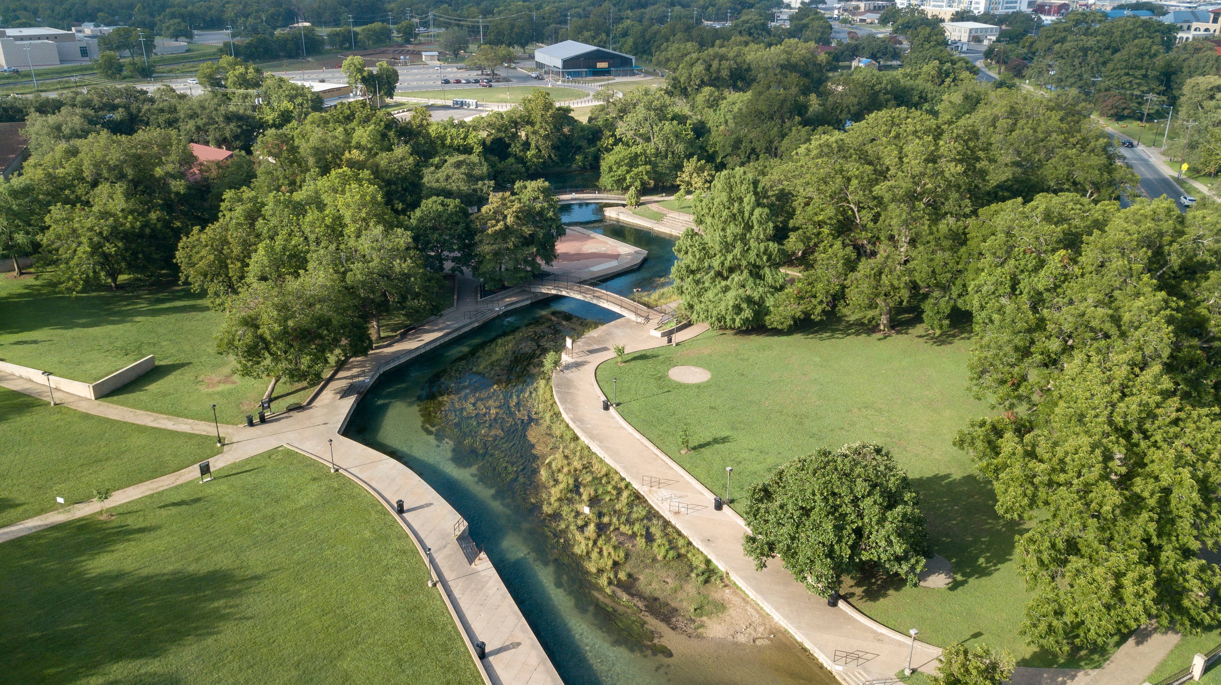 View from above of the San Marcos Rive